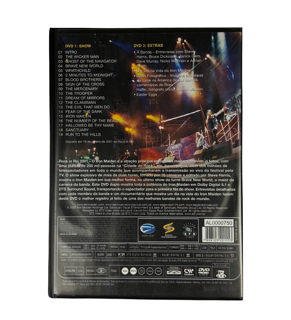 Double DVD – Iron Maiden – Rock in Rio 2001 – Signed by Nicko McBrain and Janick Gers – 2016 Tour in São Paulo – Includes Authenticity Photo with the Musicians — imagem 2 de 2
