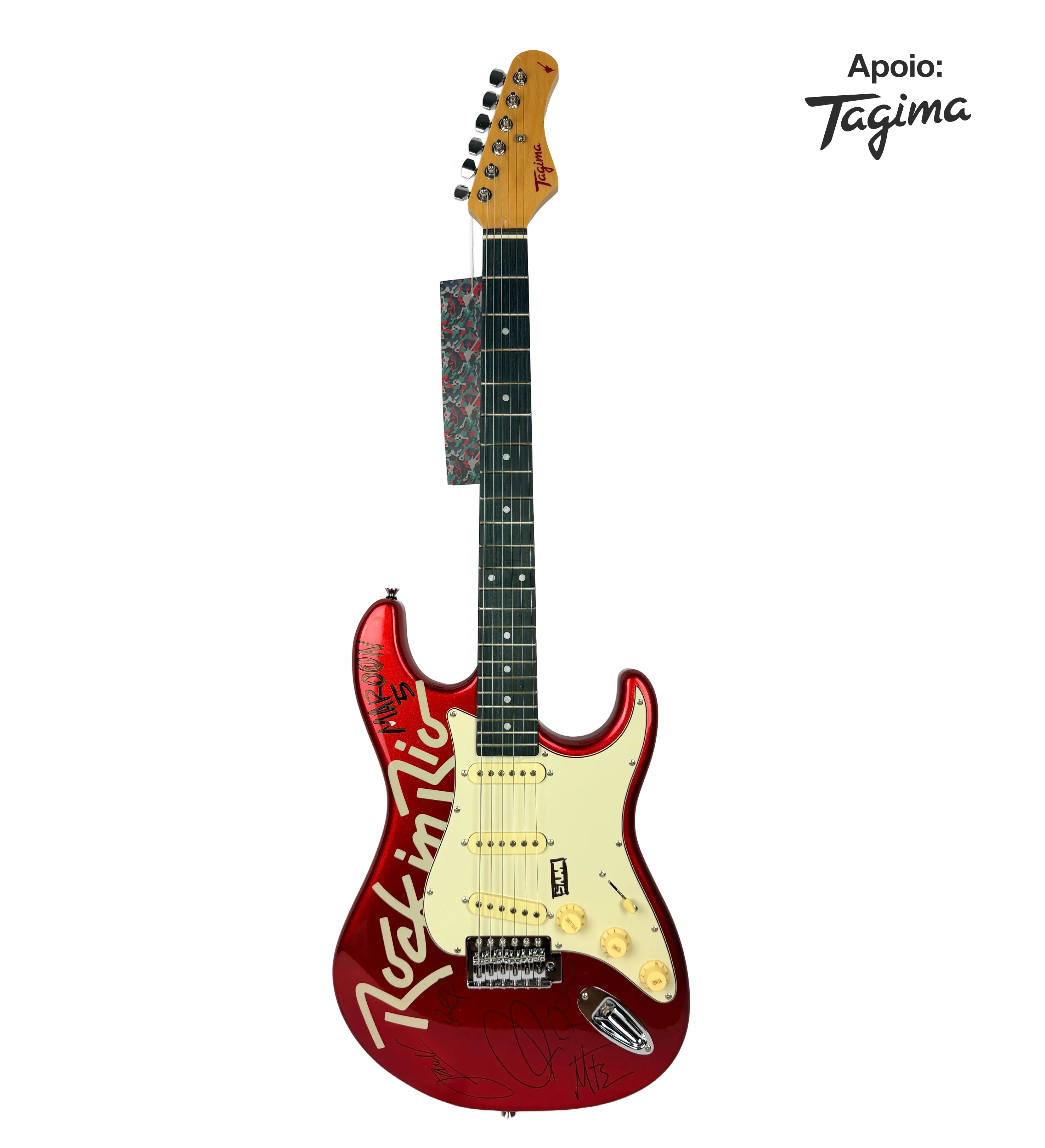 Guitarra Autografada Por Maroon 5 Rock In Rio 2026 — imagem 2 de 2