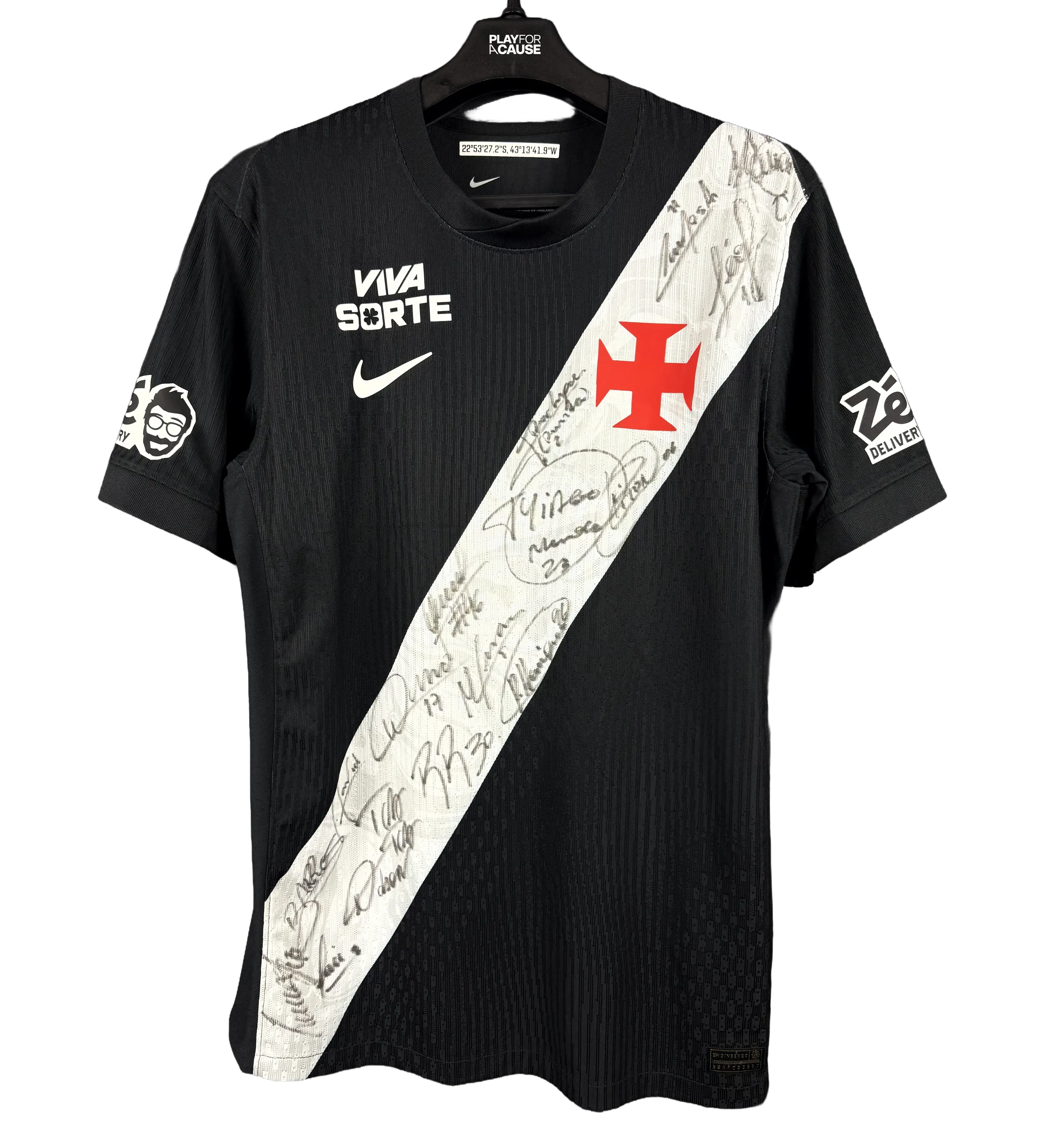 Camisa Vasco - Thiago Mendes 23 - Campeonato Brasileiro 2026 - Vasco 3 x 2 Fluminense - Autografada por todo elenco — imagem 1 de 3