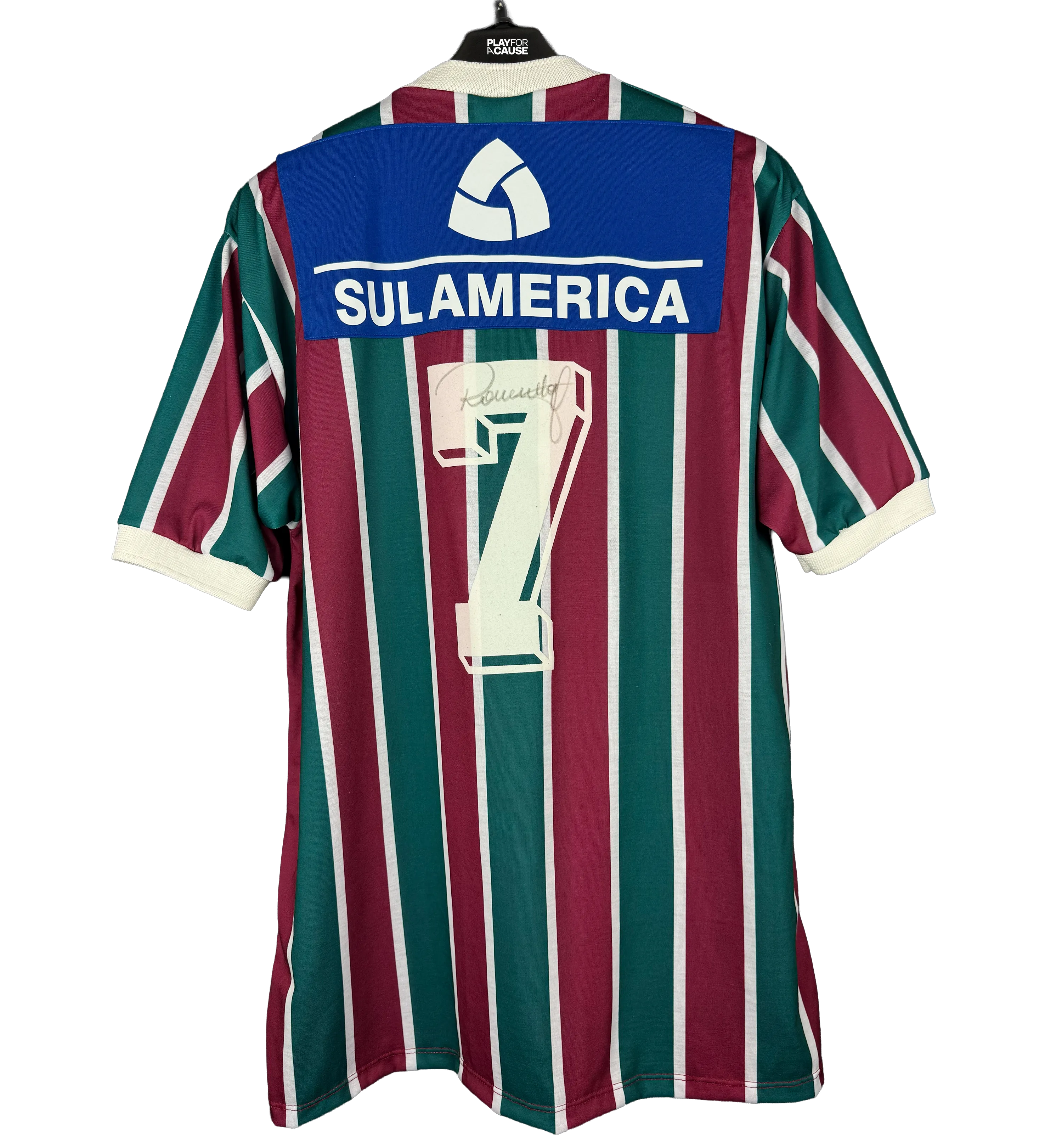 Camiseta Fluminense – Romerito #7 – Réplica Campeonato Brasileño 1984 – Flu Campeón – Autografiada por el Ídolo — imagem 2 de 3