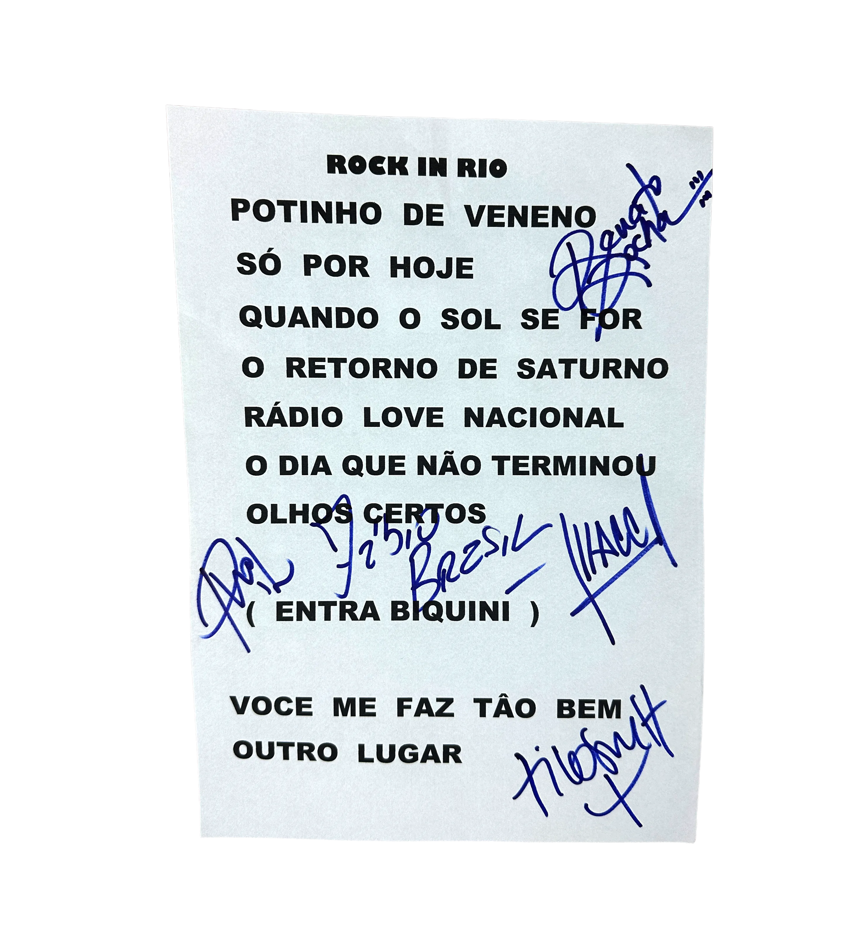 Setlist Autografado Detonautas Rock In Rio 2026 — imagem 2 de 3