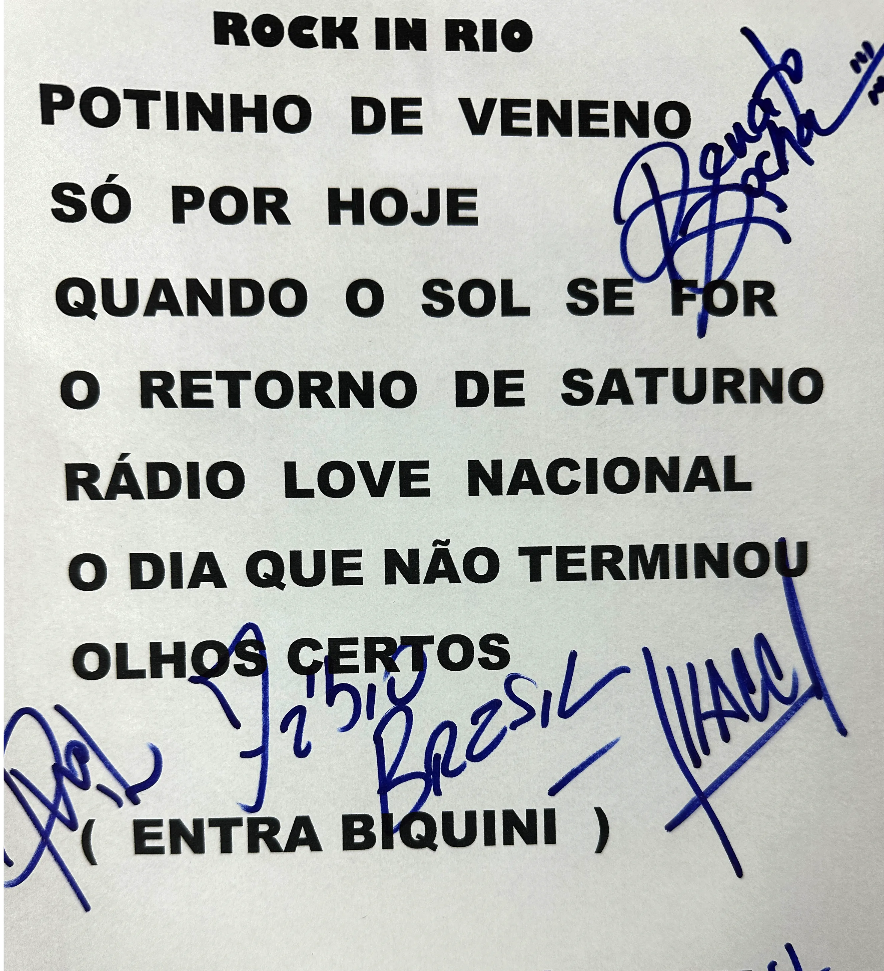 Setlist Autografado Detonautas Rock In Rio 2026 — imagem 3 de 3