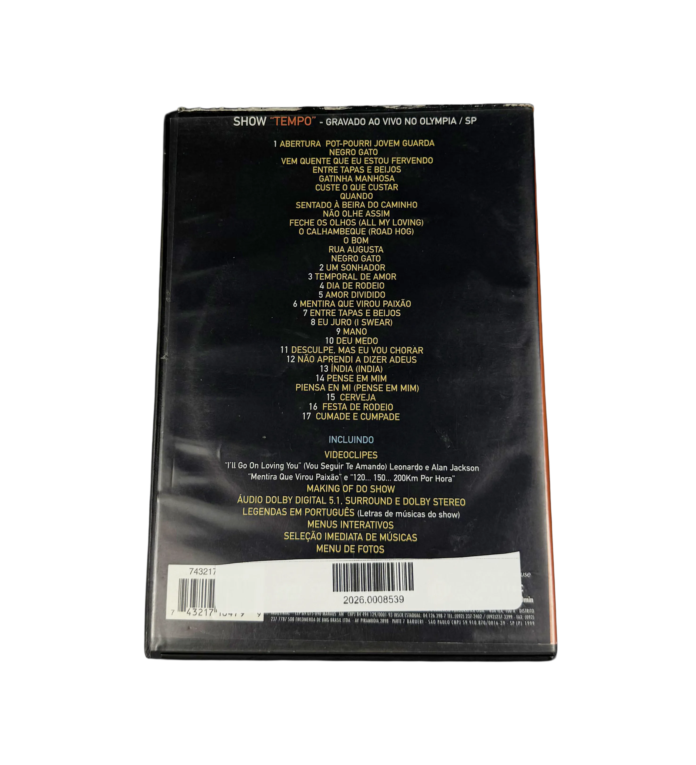 DVD - Leonardo Ao Vivo - Show Tempo - Gravado no Olympia / 1999 - Autografado pelo Cantor Sertanejo — imagem 2 de 4