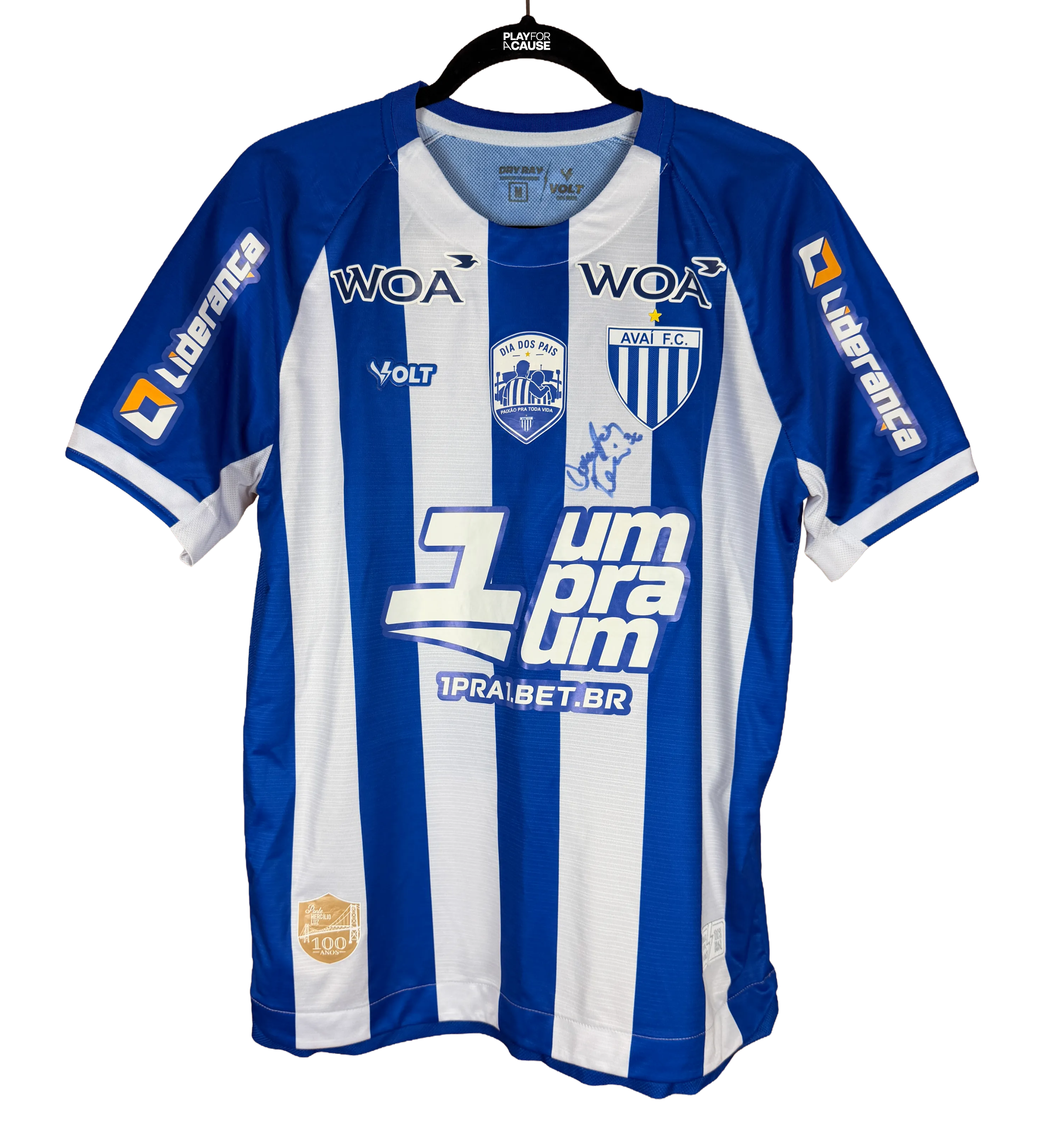 Camiseta Avaí Douglas Teixeira Parche Día del Padre AVA vs CRB Usada en Partido y Firmada — imagem 2 de 7