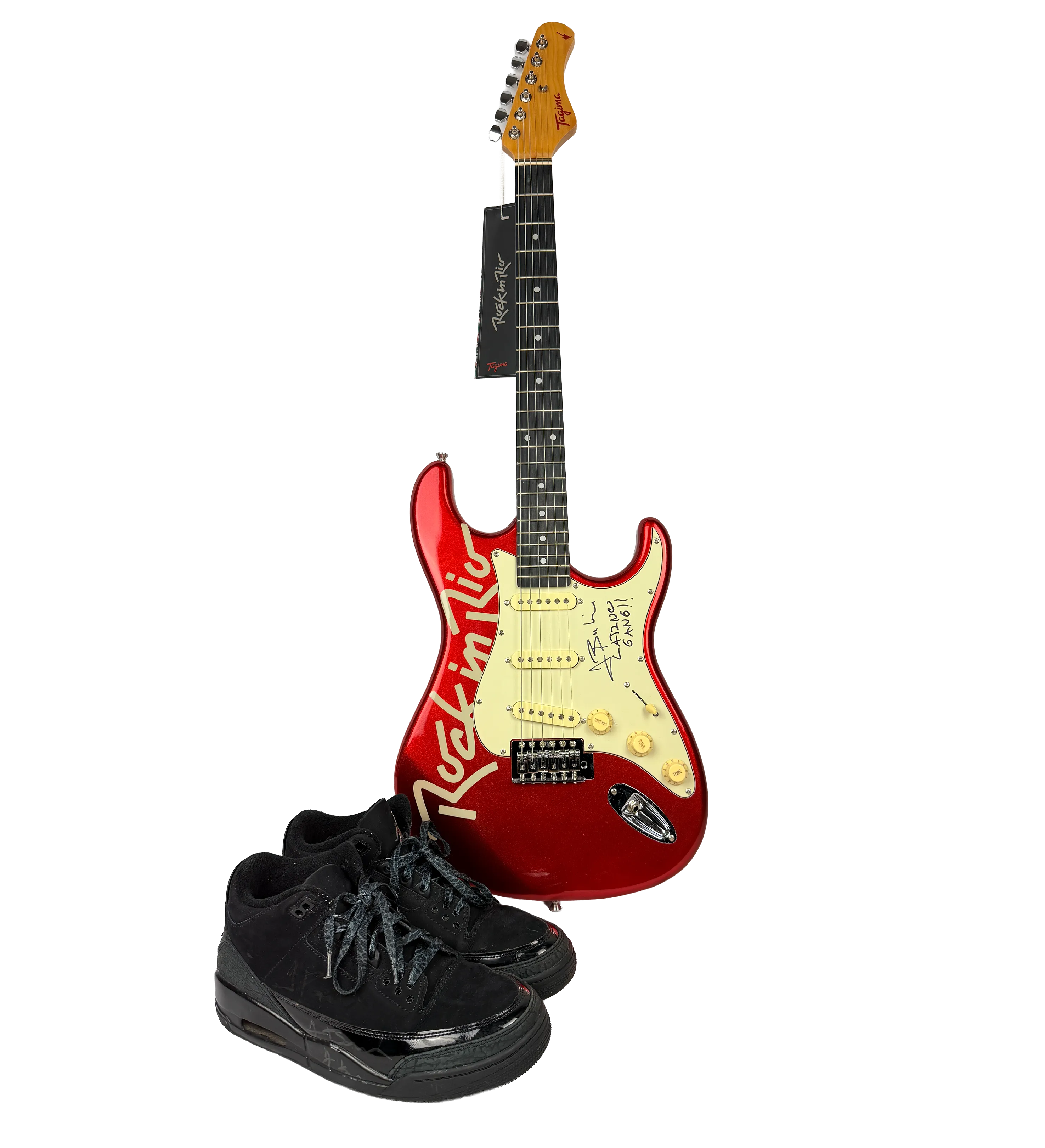 Kit Com Guitarra E Tênis Usado Autografado Por J Balvin Rock In Rio 2026 — imagem 1 de 5