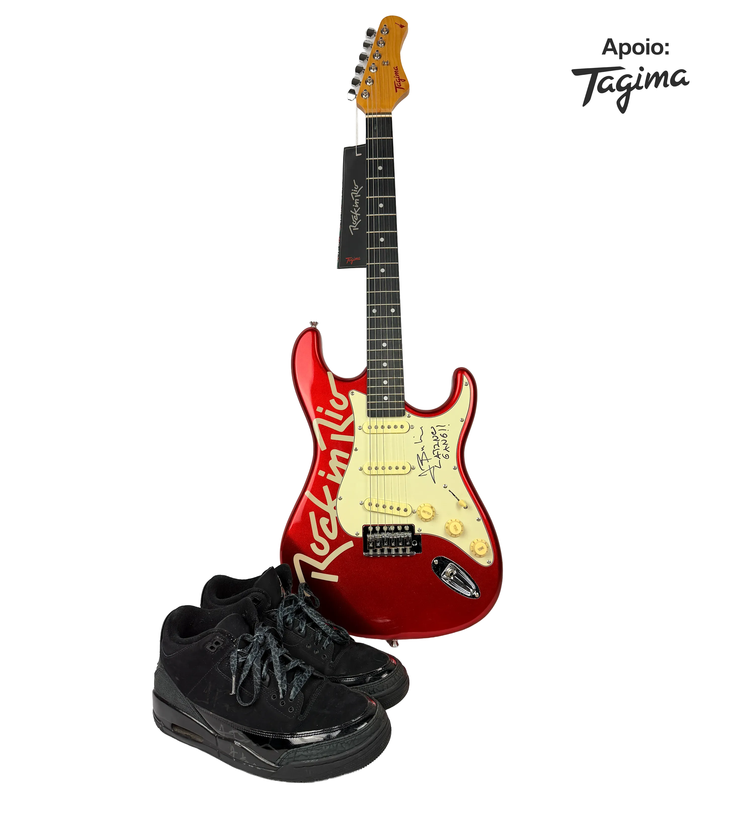 Kit with Guitar and Sneakers Used and Autographed by J Balvin Rock in Rio 2026 — imagem 1 de 5