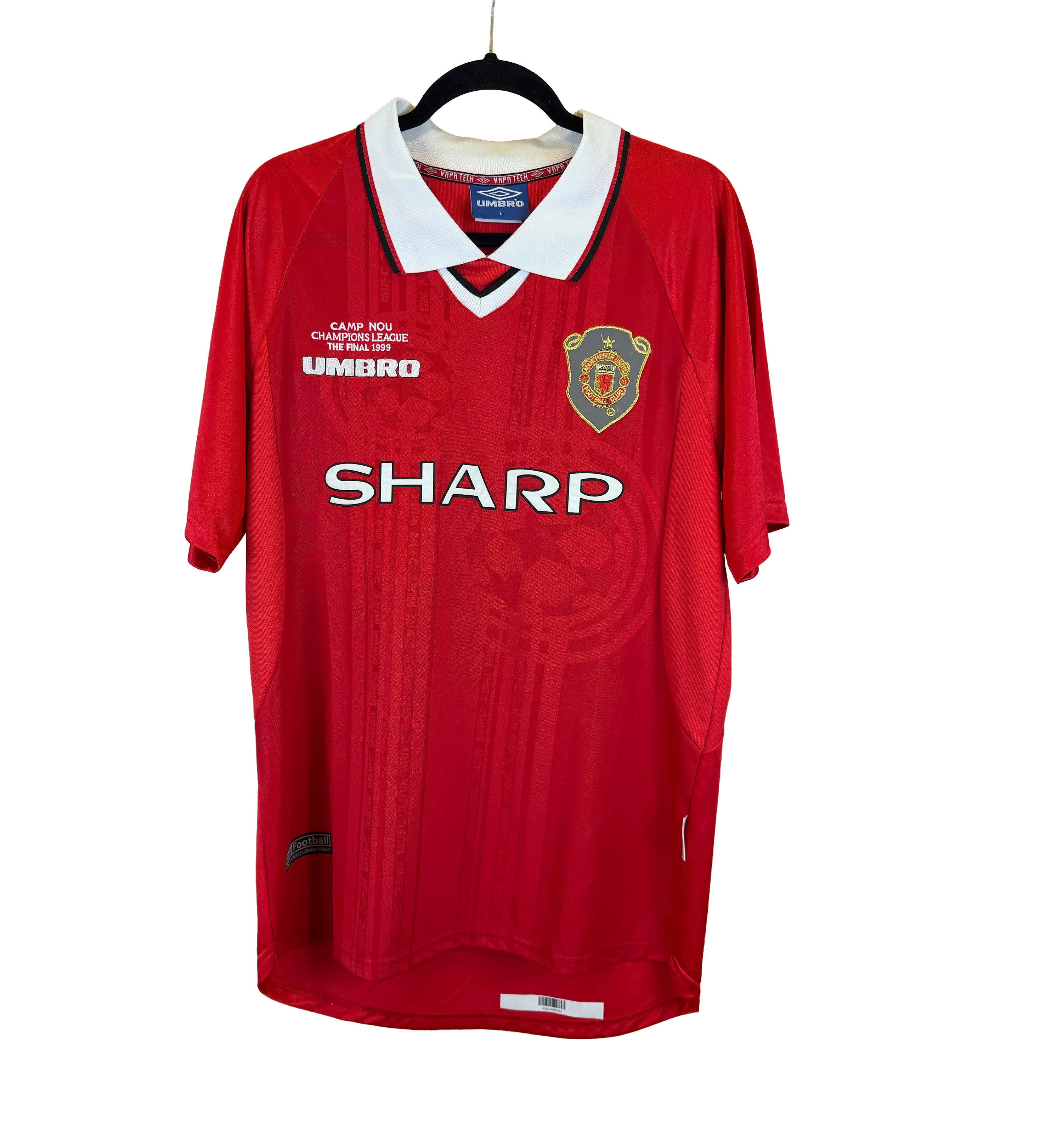 Manchester United Retro Jersey – Teddy Sheringham – 1999 UEFA Champions League Final – Signed by the Star – Beckett International Certification — imagem 1 de 3