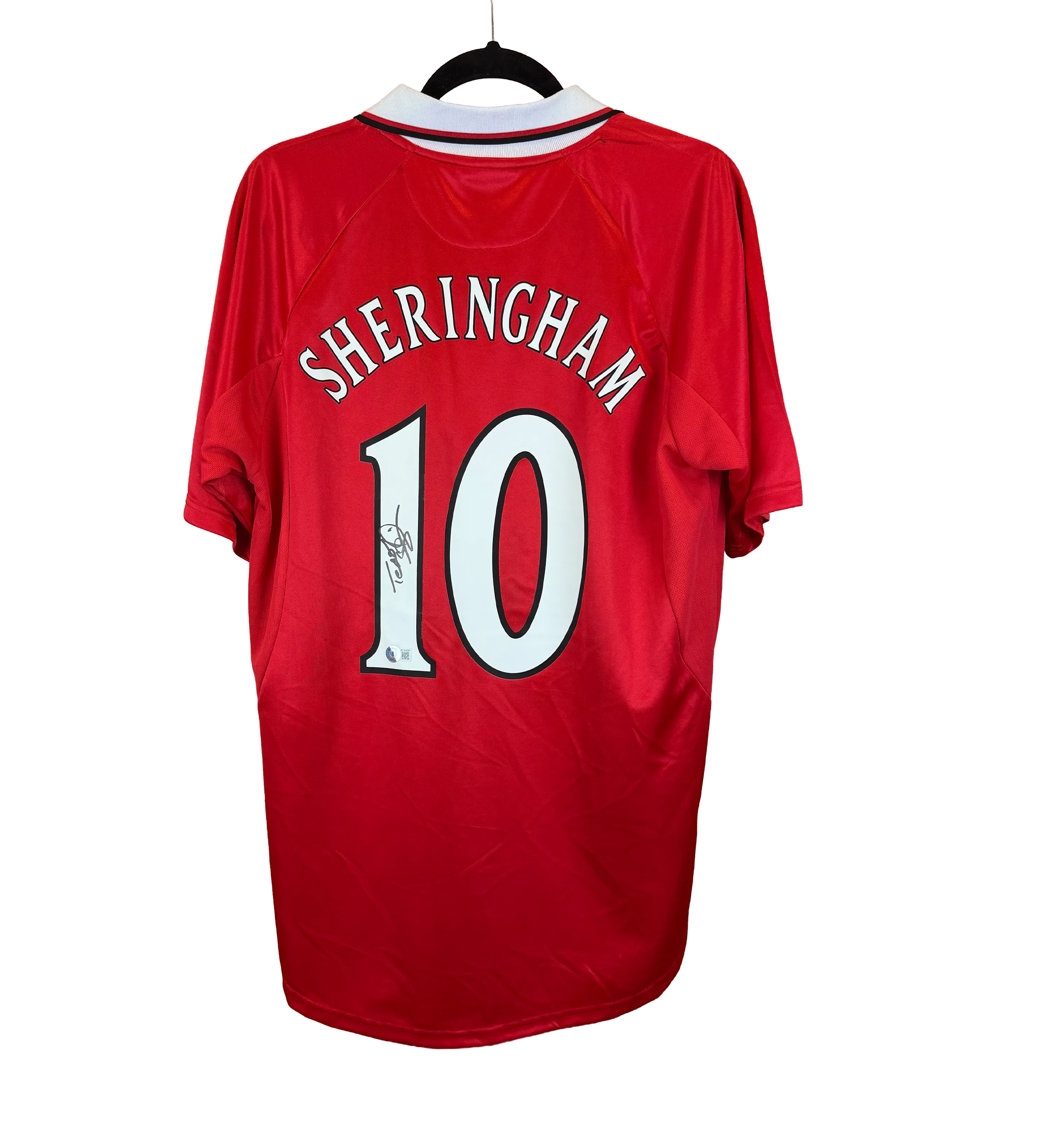 Manchester United Retro Jersey – Teddy Sheringham – 1999 UEFA Champions League Final – Signed by the Star – Beckett International Certification — imagem 2 de 3