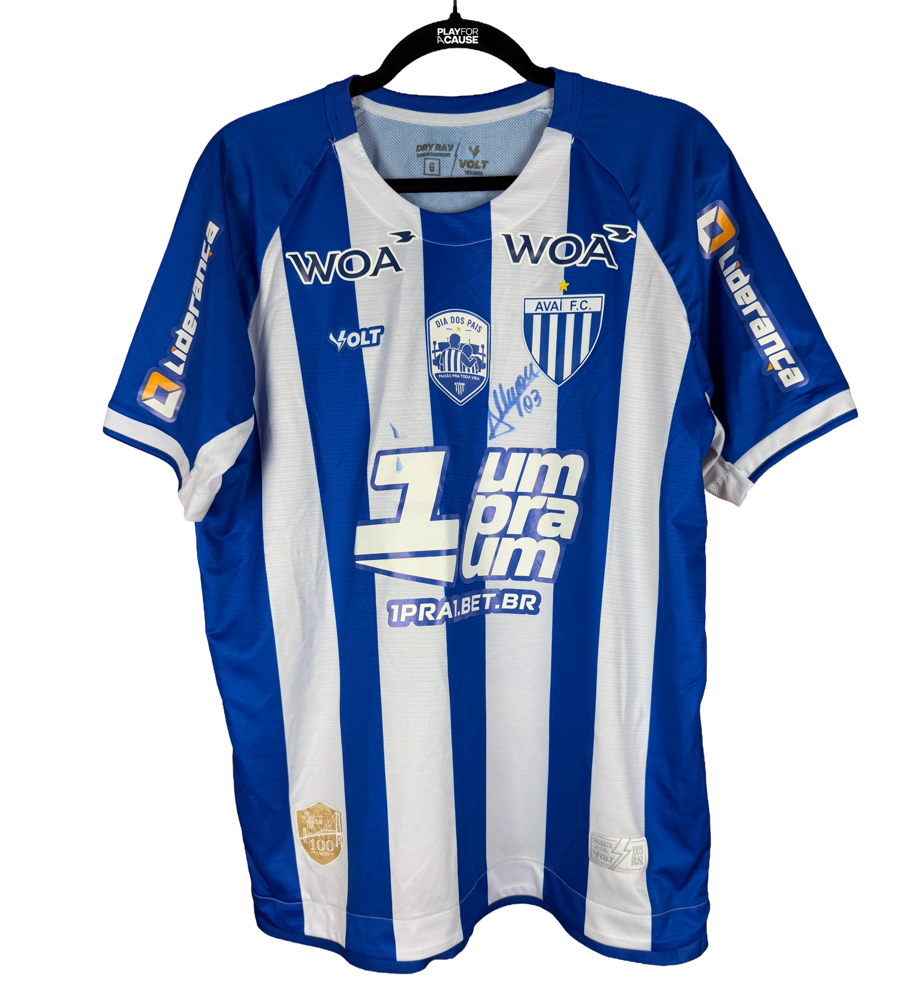 Match-Worn and Signed Wallison Avaí Jersey with Father's Day Patch - AVA vs. CRB — imagem 1 de 6