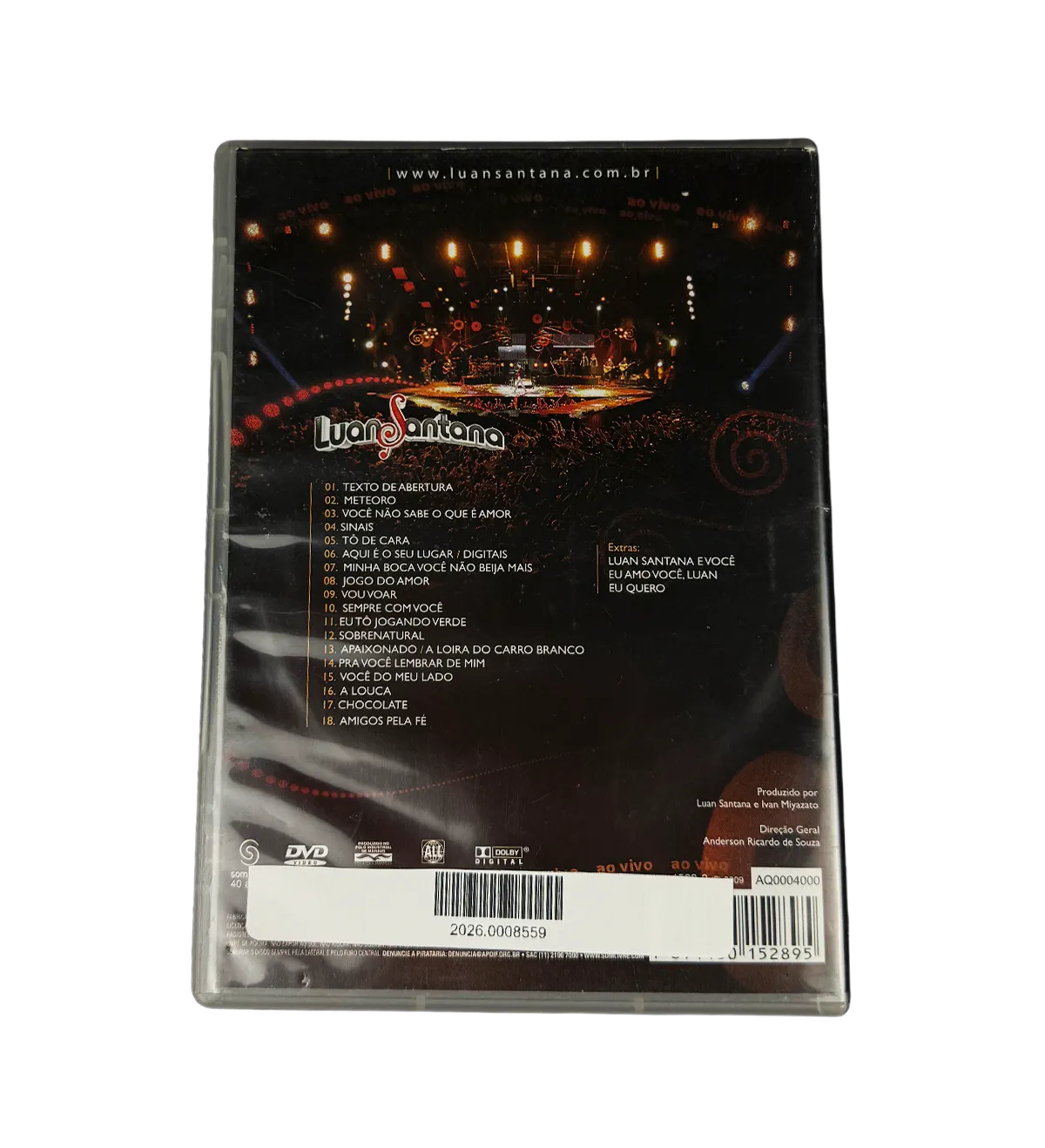 DVD - Luan Santana Ao Vivo - Gravado no Parque das Nacoes / MS em 2009 - Autografado pelo Cantor — imagem 3 de 3
