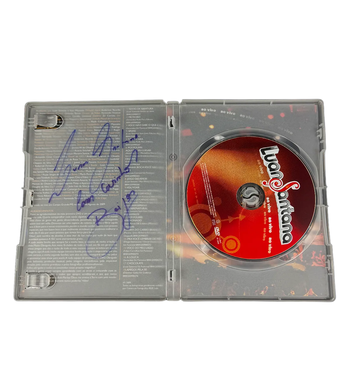 DVD - Luan Santana Ao Vivo - Gravado no Parque das Nacoes / MS em 2009 - Autografado pelo Cantor — imagem 2 de 3