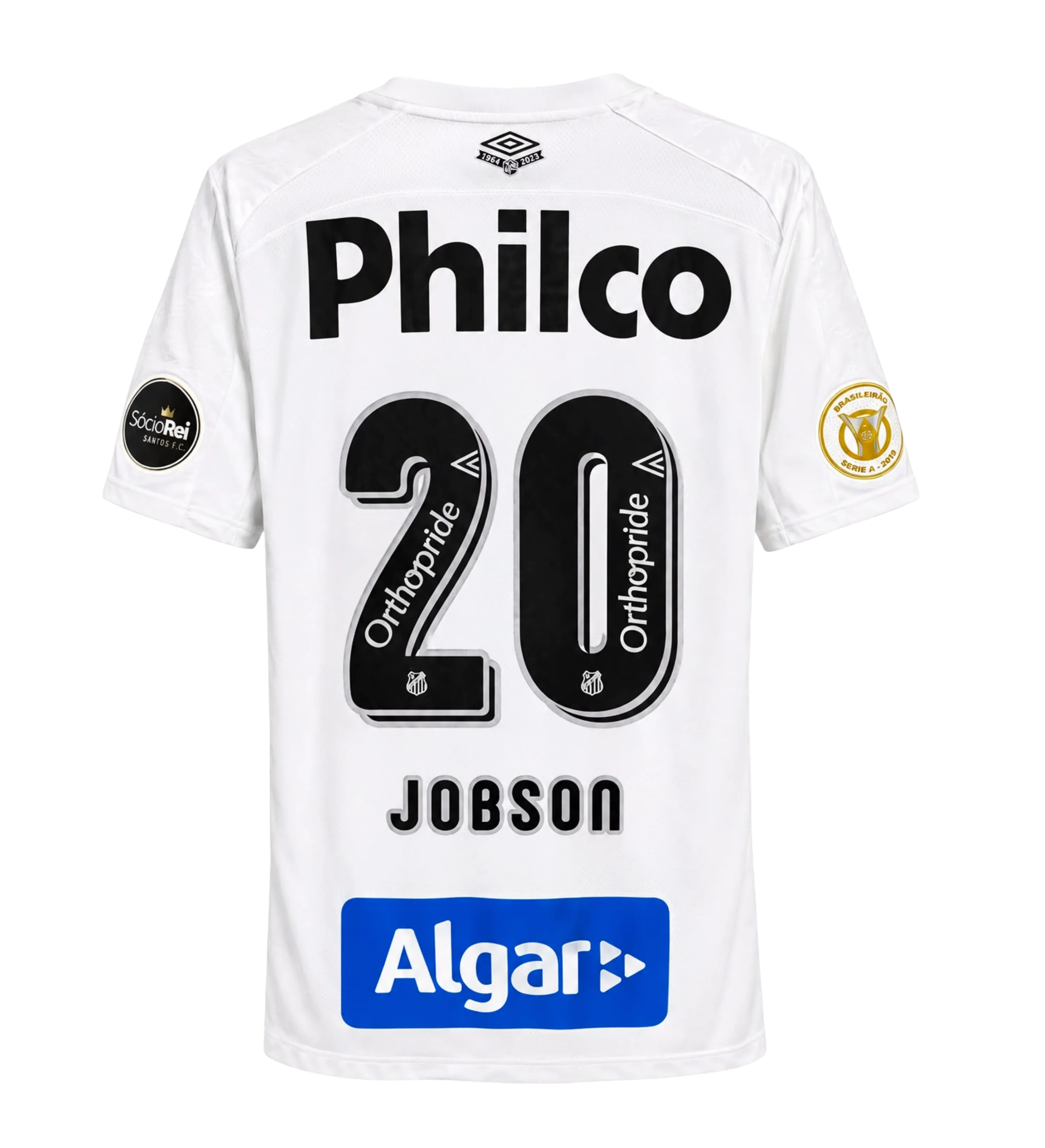 Camiseta Santos Brasileirão 2019 Jobson 20 Autografada por el Plantel — imagem 2 de 2