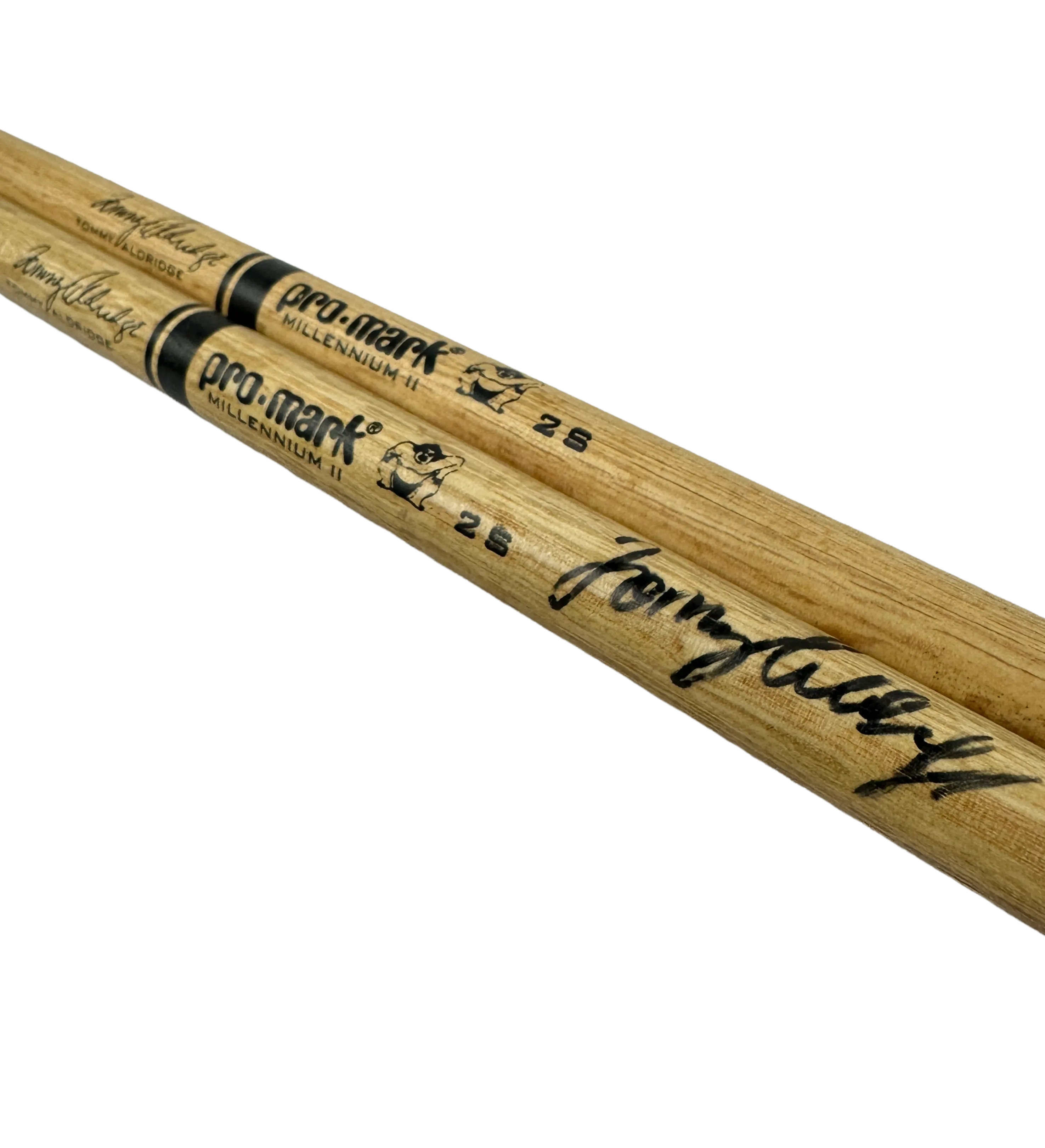Par De Baquetas Promark Millenium II 2S Tommy Aldridge Hand Finished USA Japan OAK Autografada Por Tommy Aldridge — imagem 3 de 3