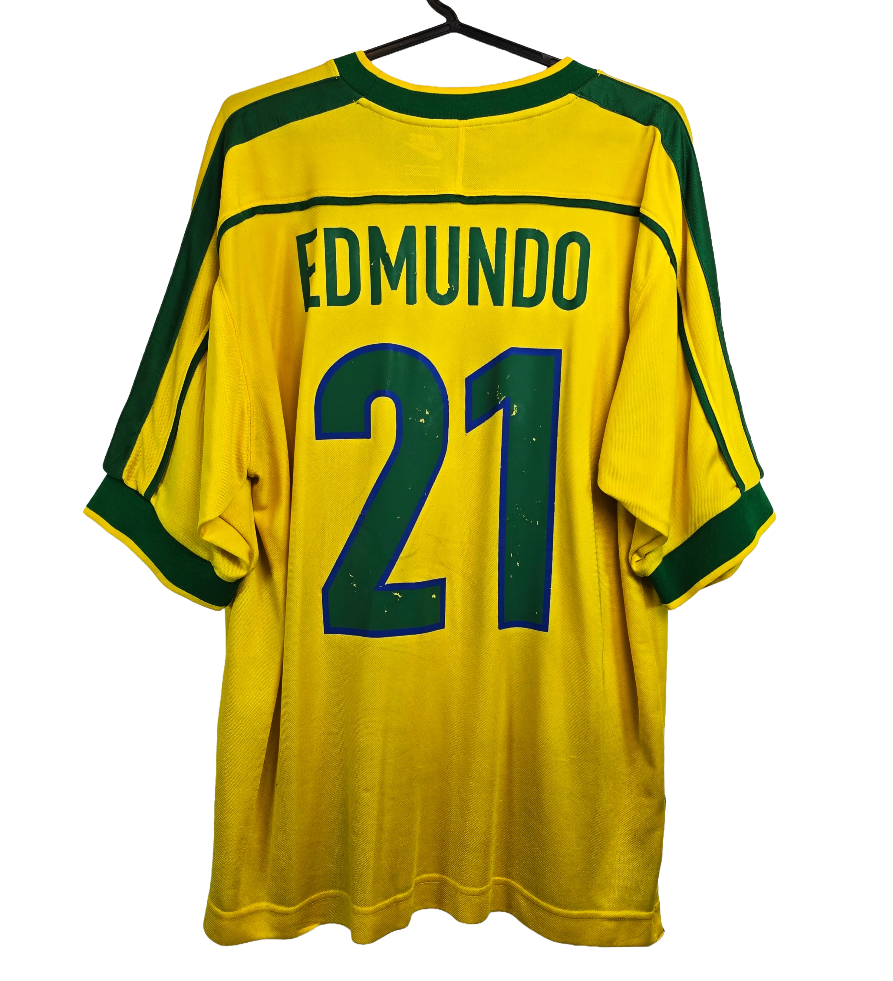 Camisa Seleção Brasileira 1998 Edmundo Modelo Copa do Mundo Autografada pelo Craque — imagem 2 de 3