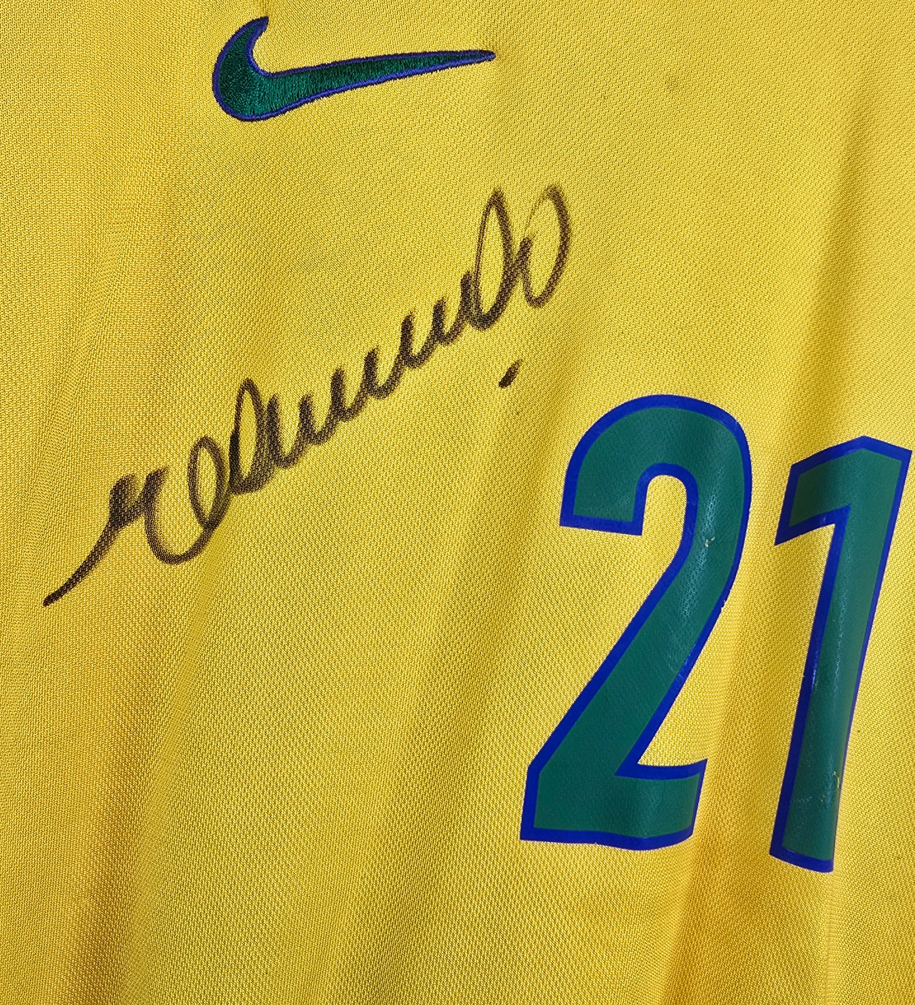 Camisa Seleção Brasileira 1998 Edmundo Modelo Copa do Mundo Autografada pelo Craque — imagem 3 de 3
