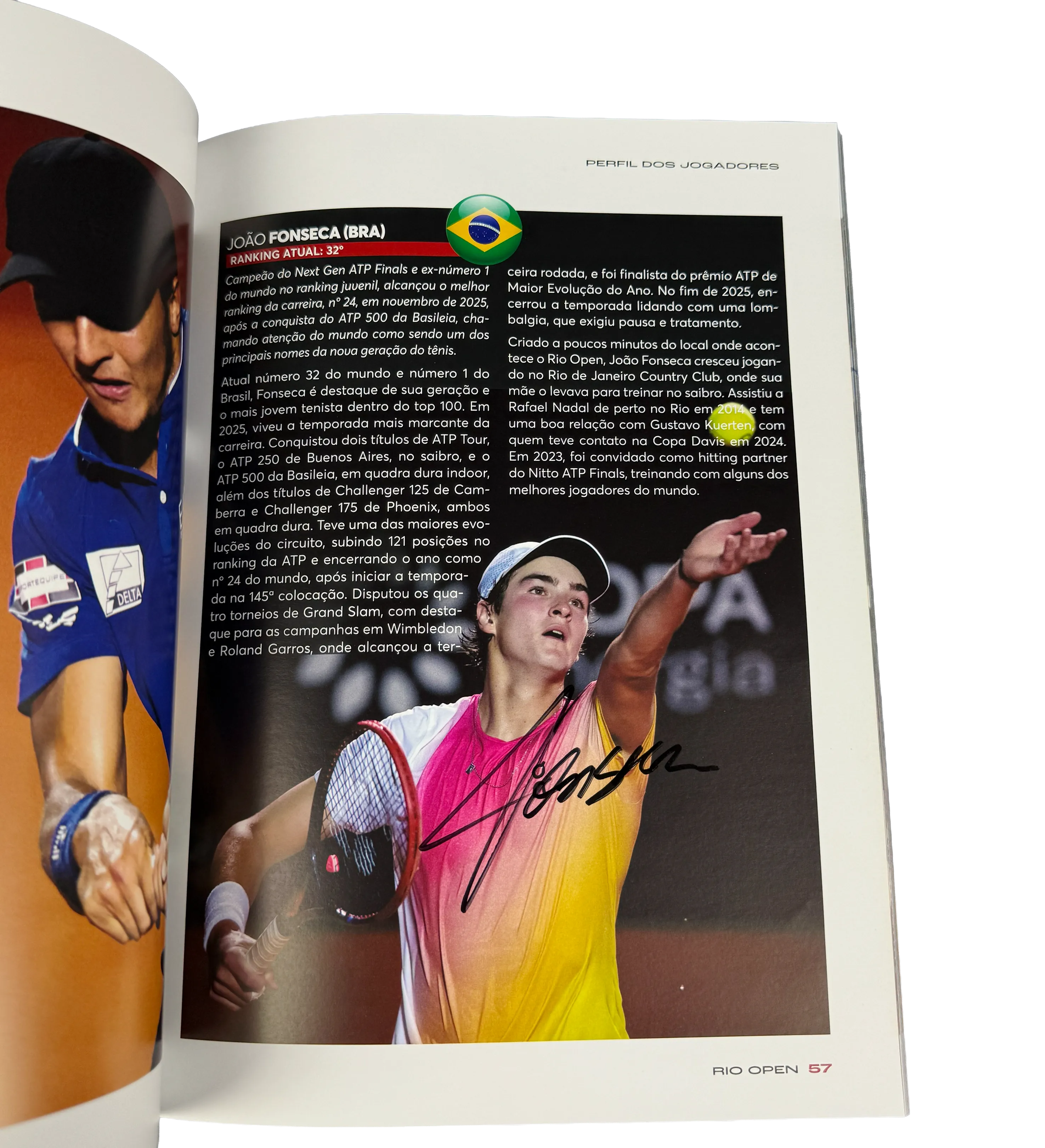 Revista Oficial Rio Open Fevereiro de 2026 Autografada por André Agassi, João Fonseca e Estrelas do Tênis Mundial — imagem 4 de 12