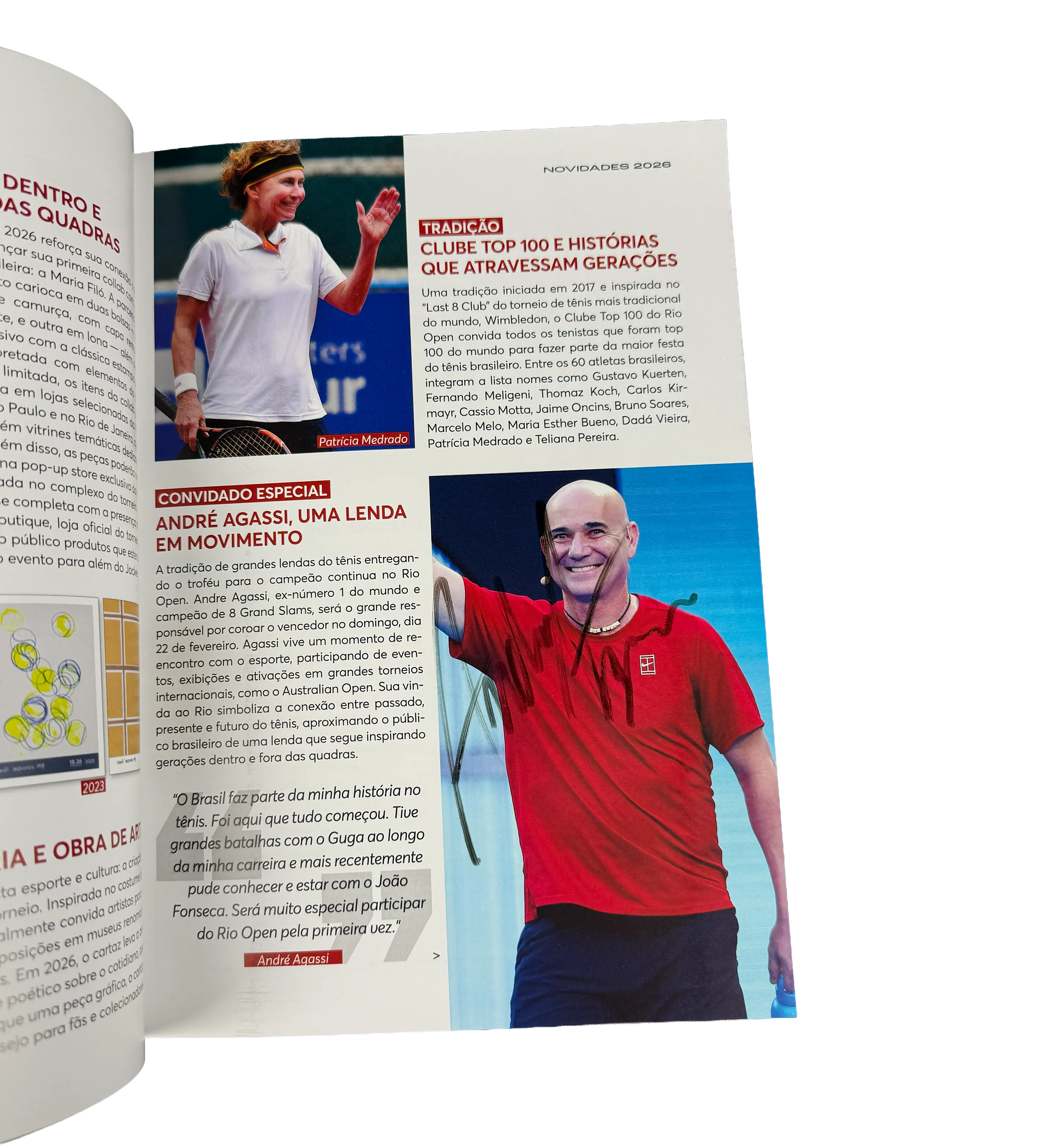 Revista Oficial Rio Open Fevereiro de 2026 Autografada por André Agassi, João Fonseca e Estrelas do Tênis Mundial — imagem 7 de 12