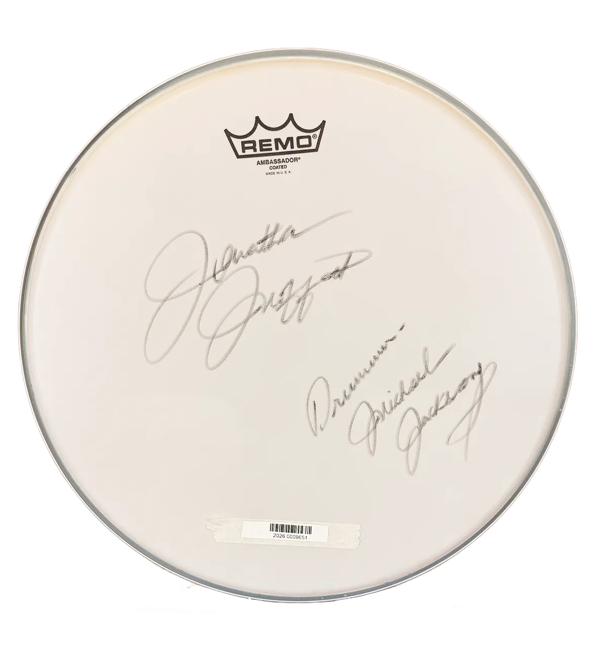 Pele de Bateria - Importada - Caixa 14" - Remo Ambassador Coated - Autografada pelo Jonathan " Sugarfoot " Moffett - Baterista do Michael Jackson — imagem 1 de 4