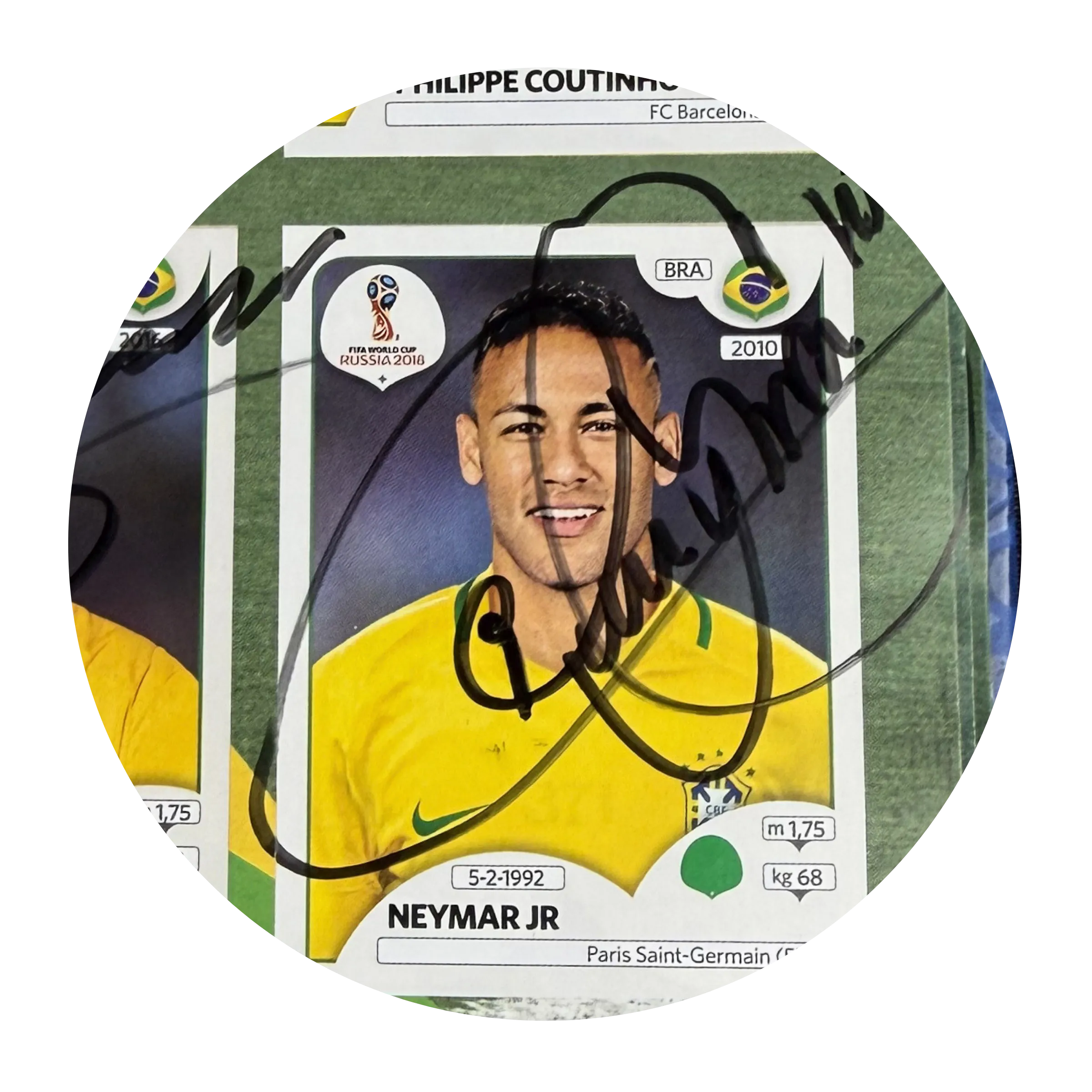 Official 2018 FIFA World Cup Album - Hardcover Edition - Complete / Stuck-In - Autographed by the Entire Brazilian National Team - Including Neymar, Coutinho, Thiago Silva, Alisson, Marcelo, Marquinhos and Others — imagem 5 de 5
