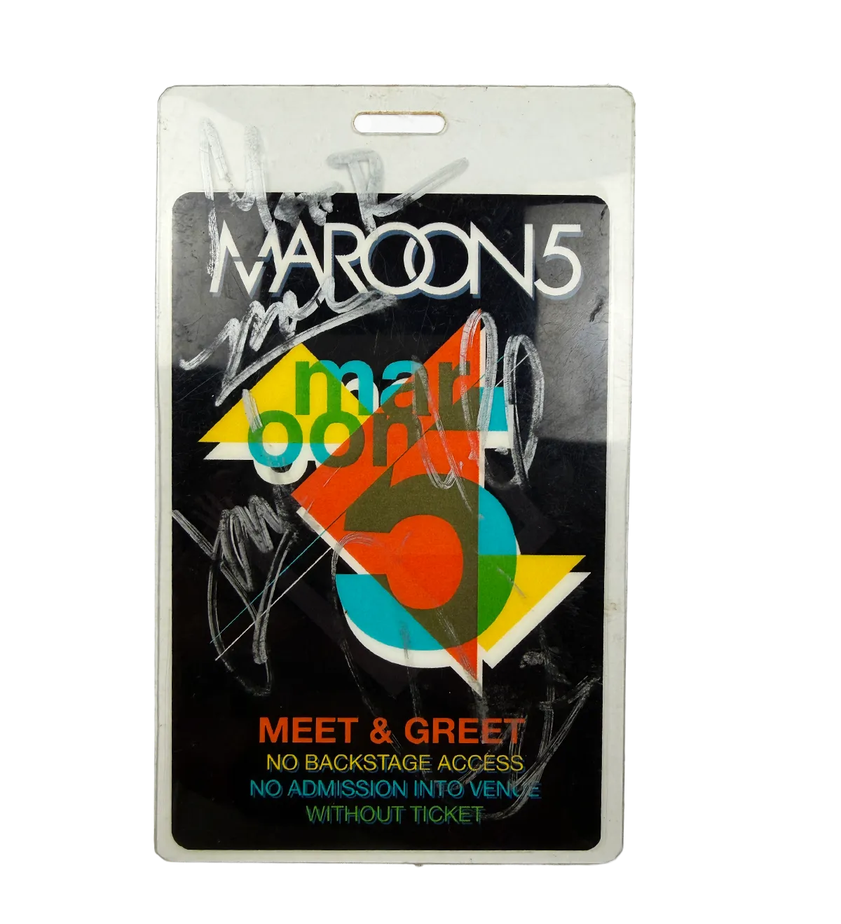 Meet & Greet Pass – Maroon 5 – Saratoga Springs / NY 2011 – Signed + Used Guitar Pick — imagem 3 de 4