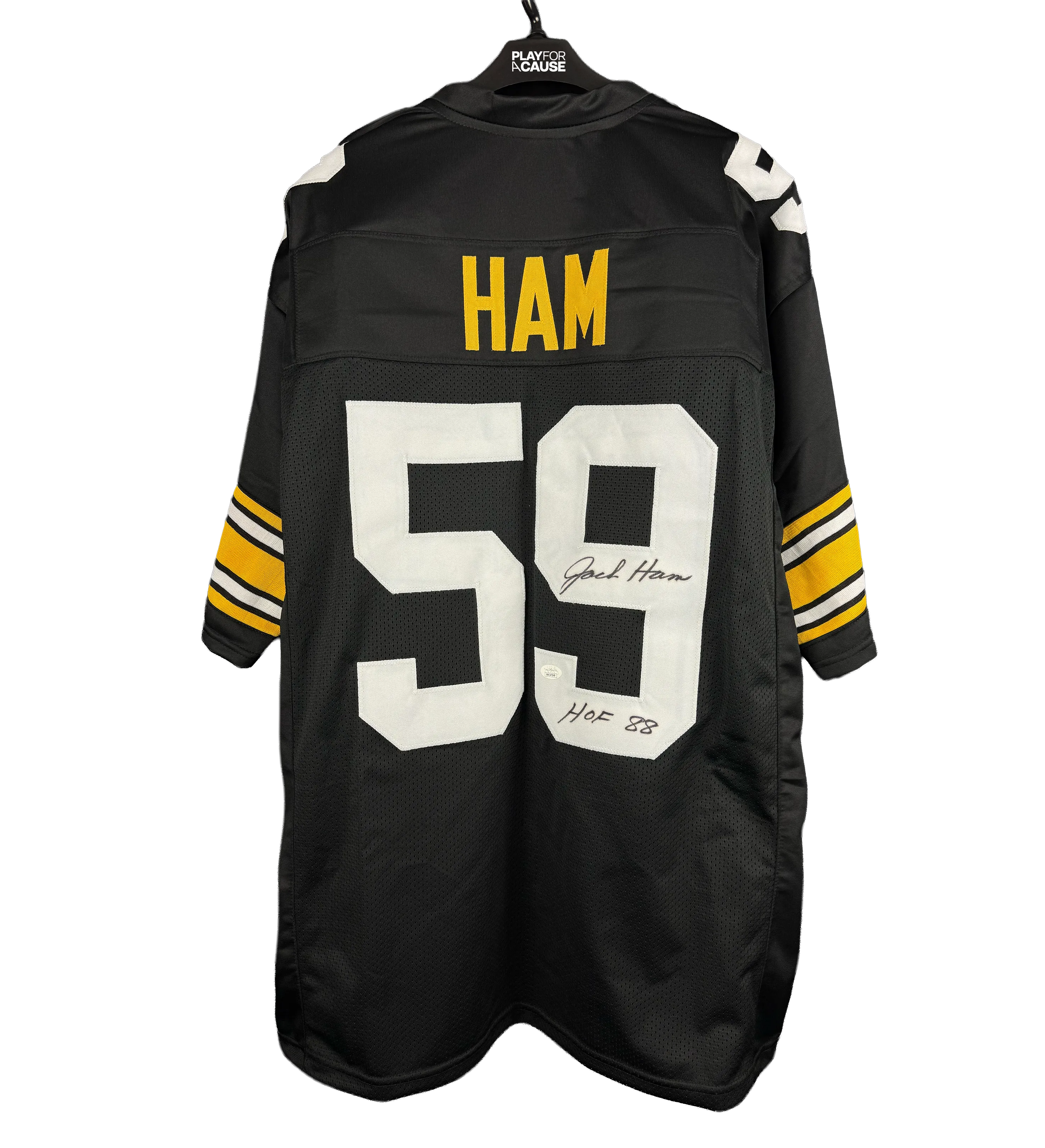 Camisa Pittsburgh Steelers – Jack Ham – Autografada pelo Ídolo – Certificação Internacional James Spence Authentication (JSA) — imagem 2 de 3