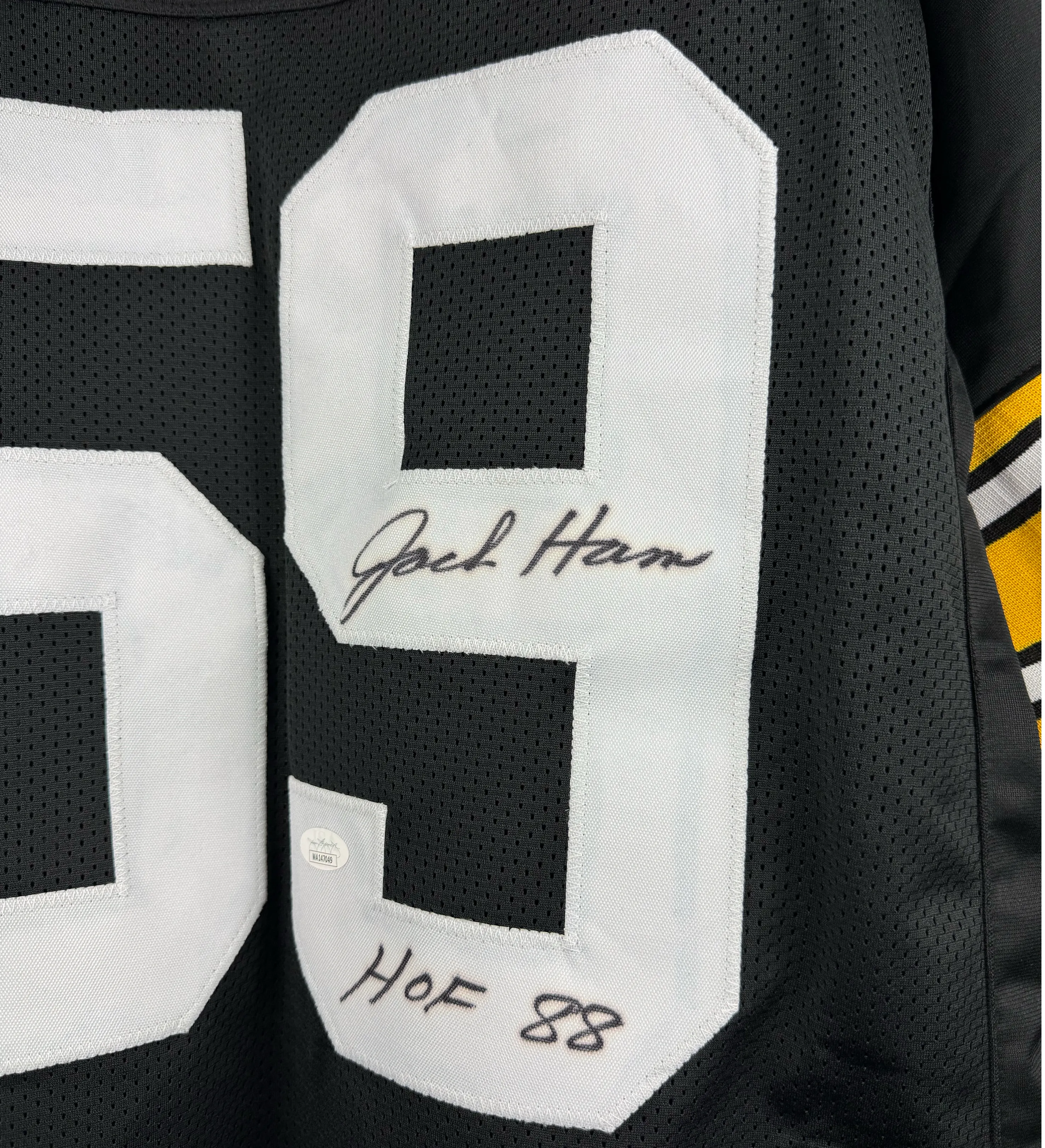 Camisa Pittsburgh Steelers – Jack Ham – Autografada pelo Ídolo – Certificação Internacional James Spence Authentication (JSA) — imagem 3 de 3
