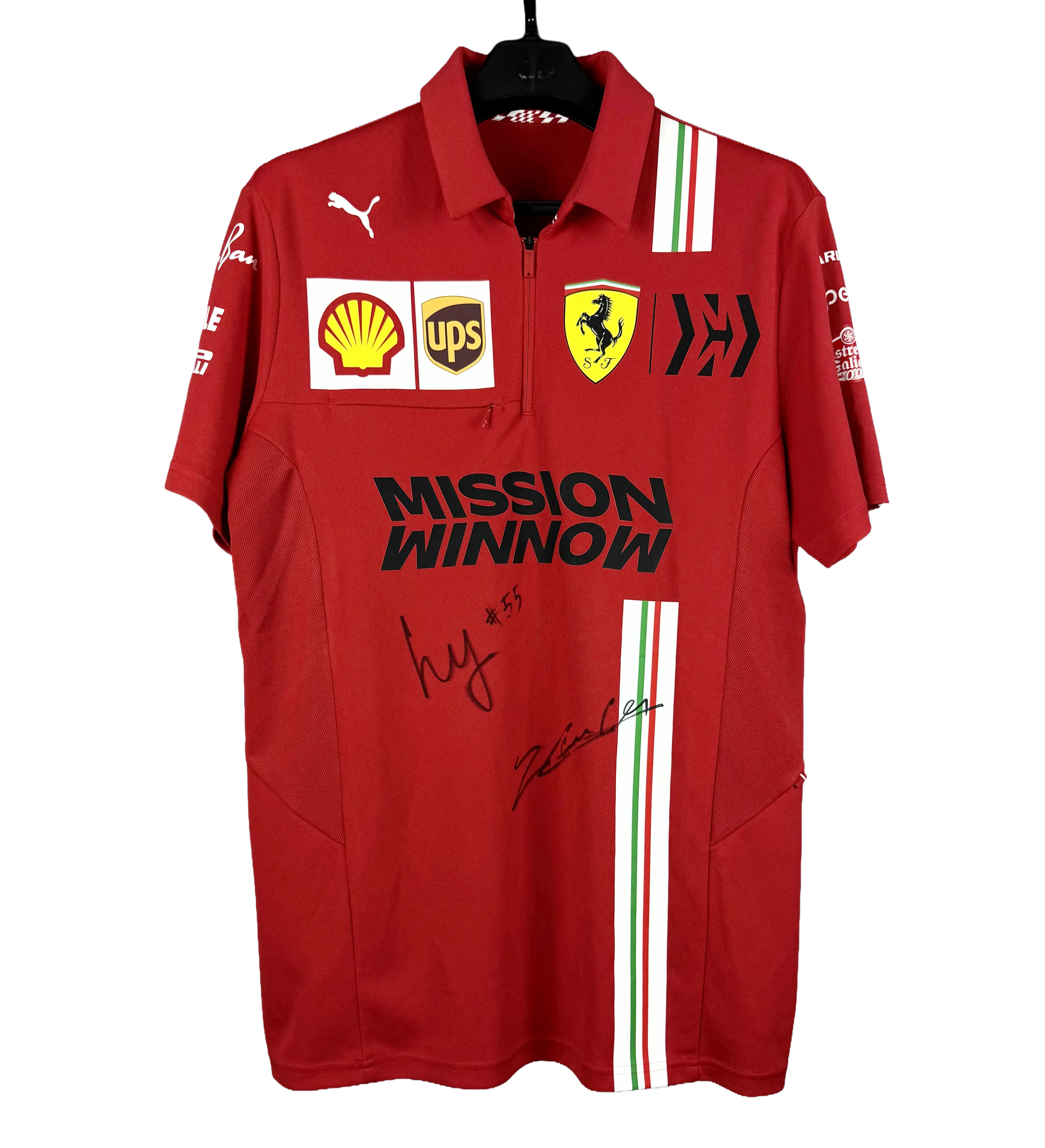 Camiseta de la Scuderia Ferrari – Temporada 2023 – Firmada por Carlos Sainz Jr. y Charles Leclerc — imagem 1 de 2