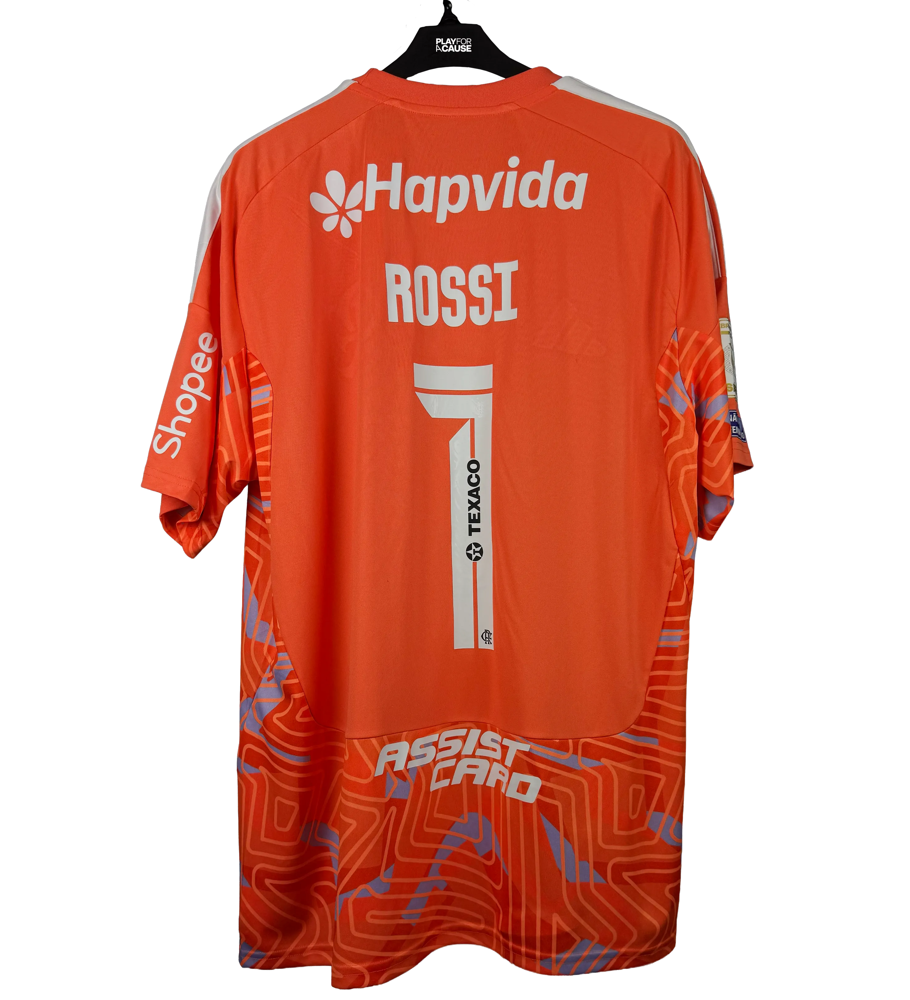 Camisa Laranja Flamengo Rossi Brasileirão 2026 Grêmio 0 x 1 Flamengo Autografada pelo Elenco — imagem 2 de 4