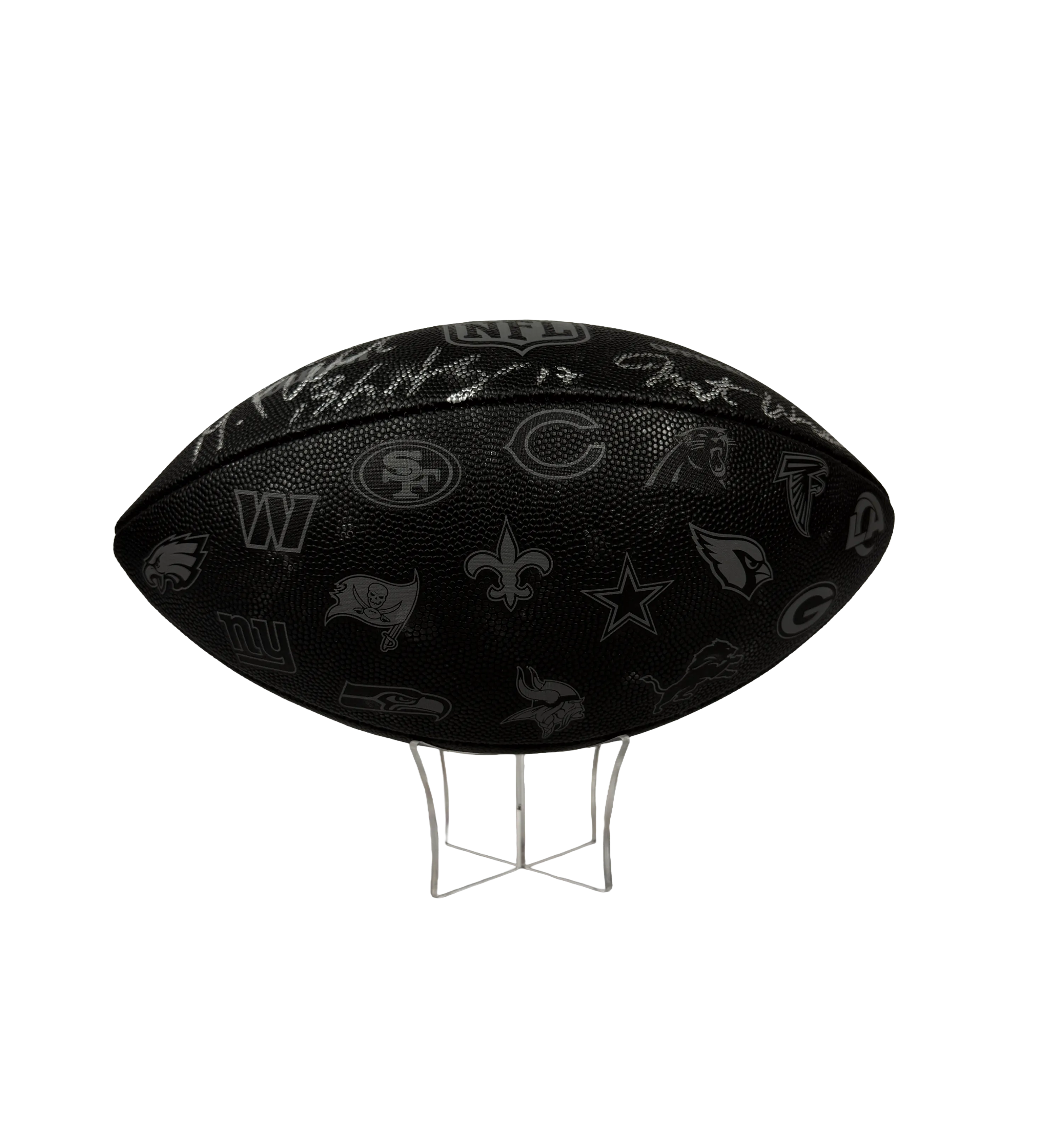Bola Oficial NFL Wilson Preta 2026 Autografada pelo Elenco do Dallas Cowboys Incluindo Dak Prescott — imagem 2 de 4