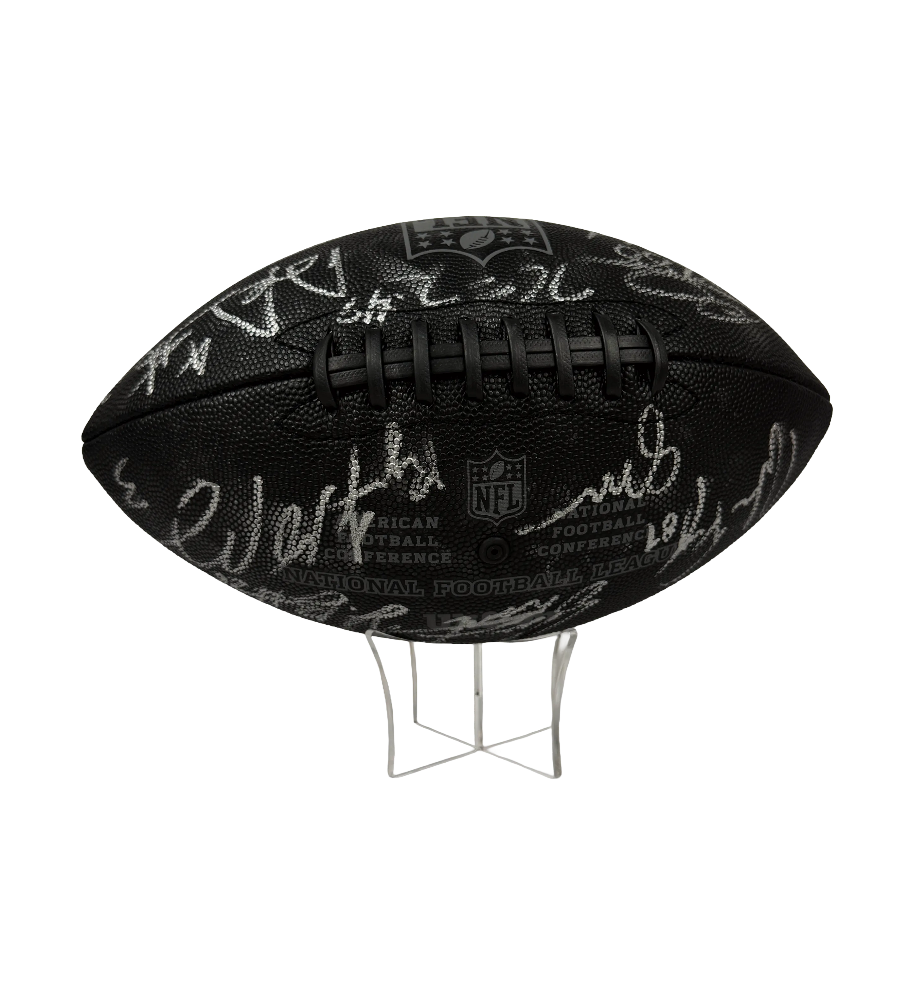 Bola Oficial NFL Wilson Preta 2026 Autografada pelo Elenco do Dallas Cowboys Incluindo Dak Prescott — imagem 4 de 4