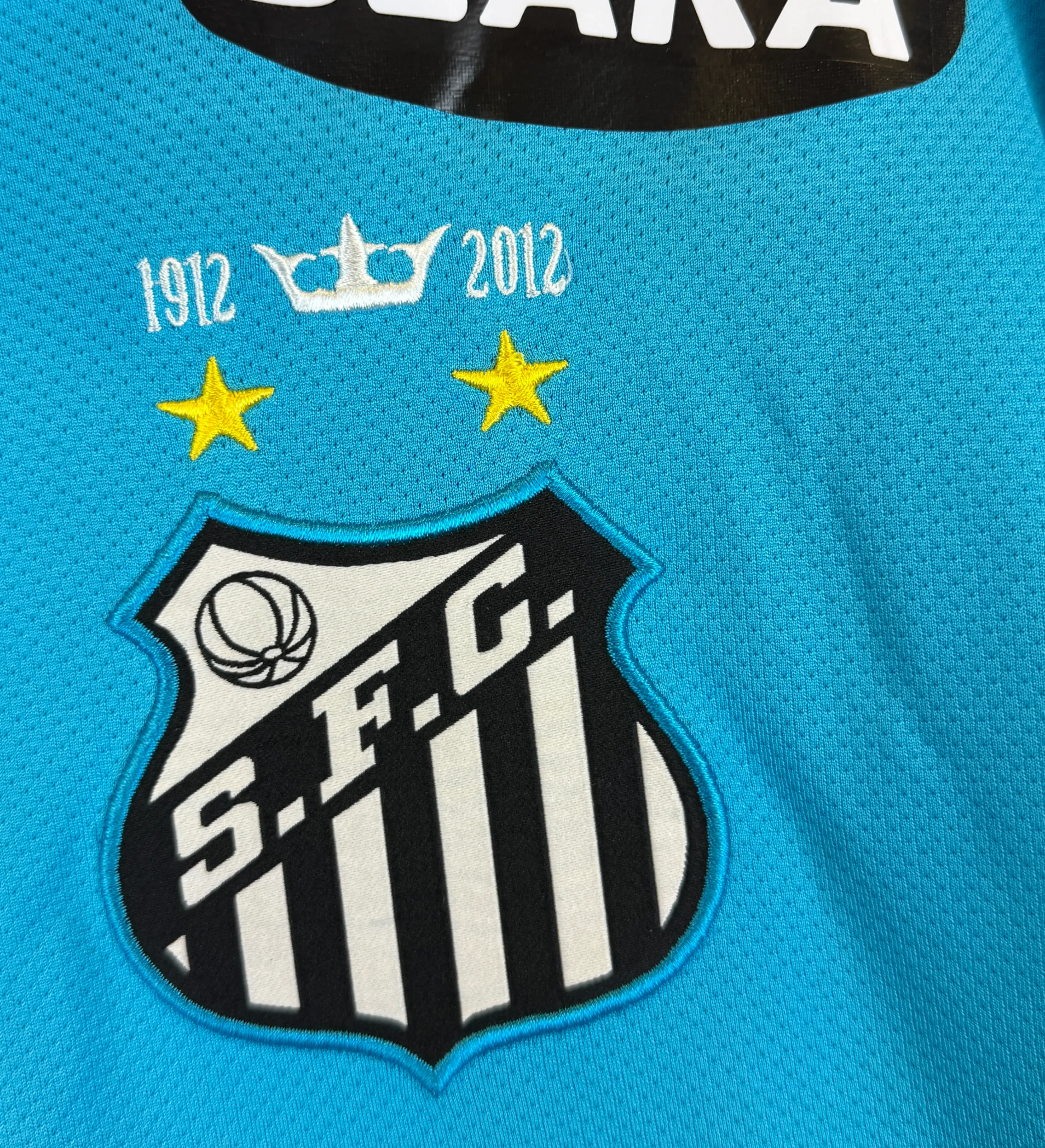 Camiseta Azul Santos Neymar Temporada 2012/13 Firmada por la Estrella — imagem 4 de 4