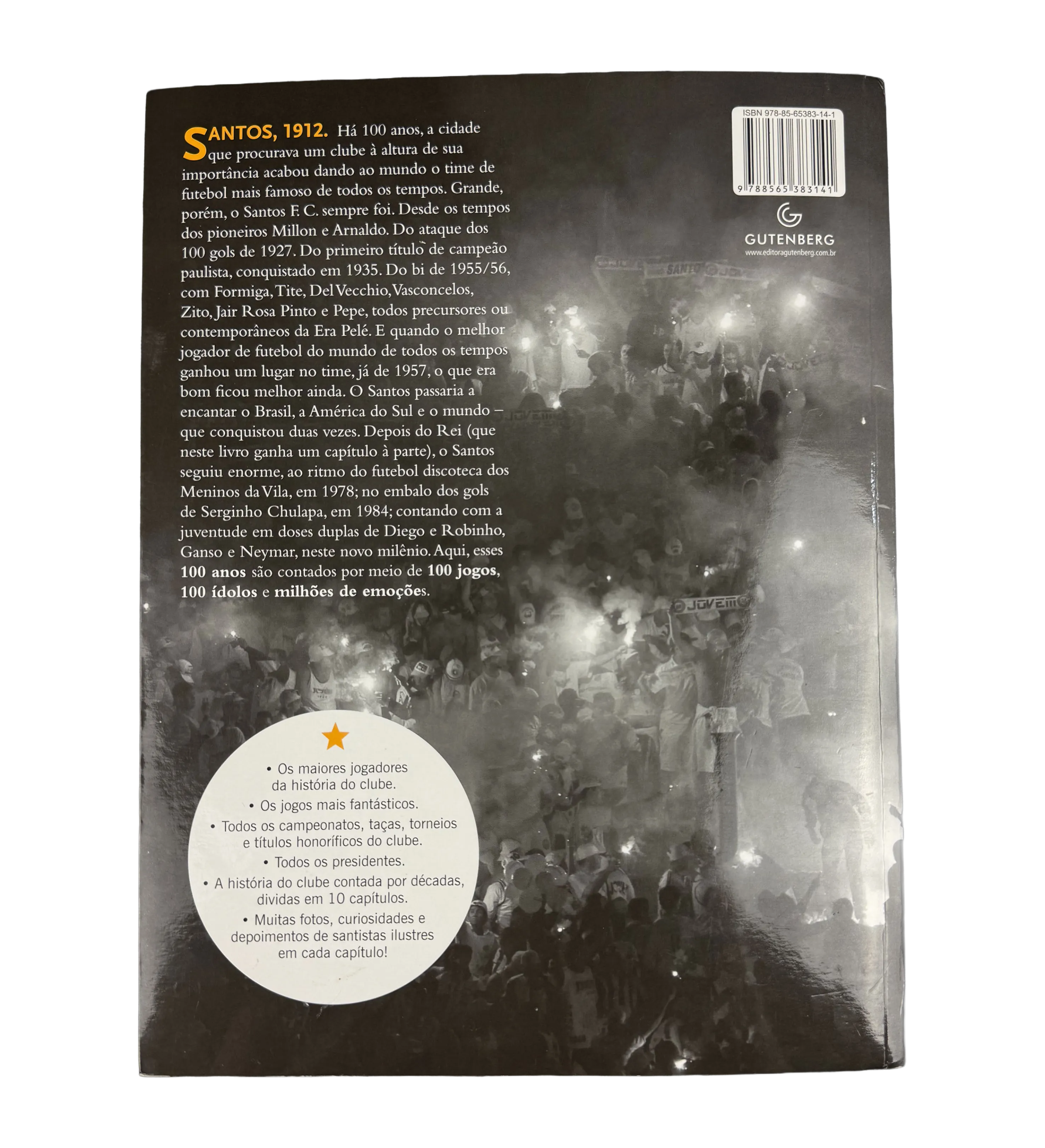 Livro Santos 100 Anos / 100 Jogos / 100 Idolos - 2012 - Autografado pelo Rei Pele / Pepe / Mengalvio / Lima / Clodoaldo / Serginho / C. Sampaio / Paulinho / Giovanni / Zetti / Fabio Costa / Leo Ganso / Elano / Robinho / Diego e o Craque Neymar — imagem 7 de 7