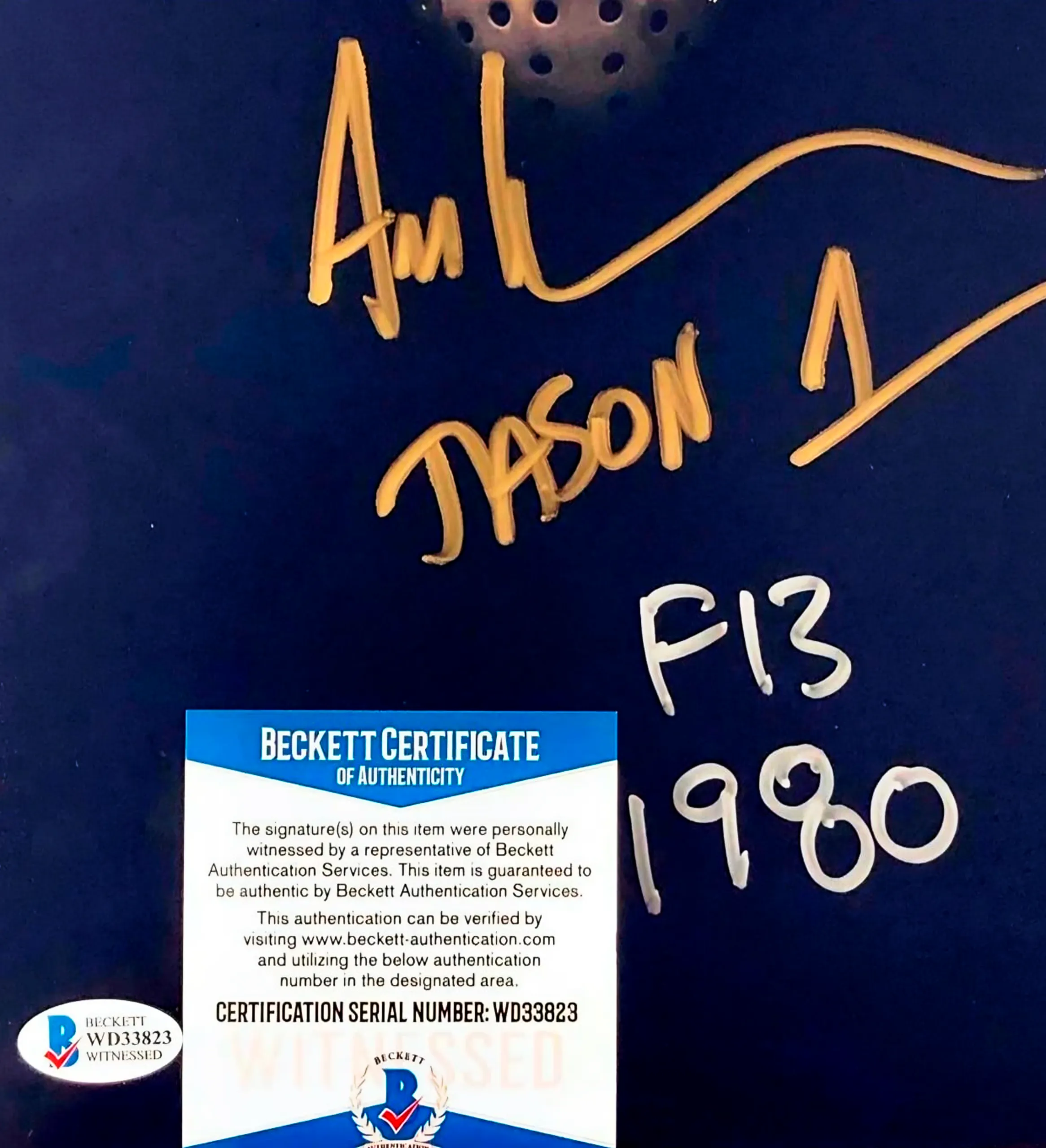 Cuadro de Jason Voorhees Autografiado por Ari Lehman Certificación Internacional — imagem 2 de 2