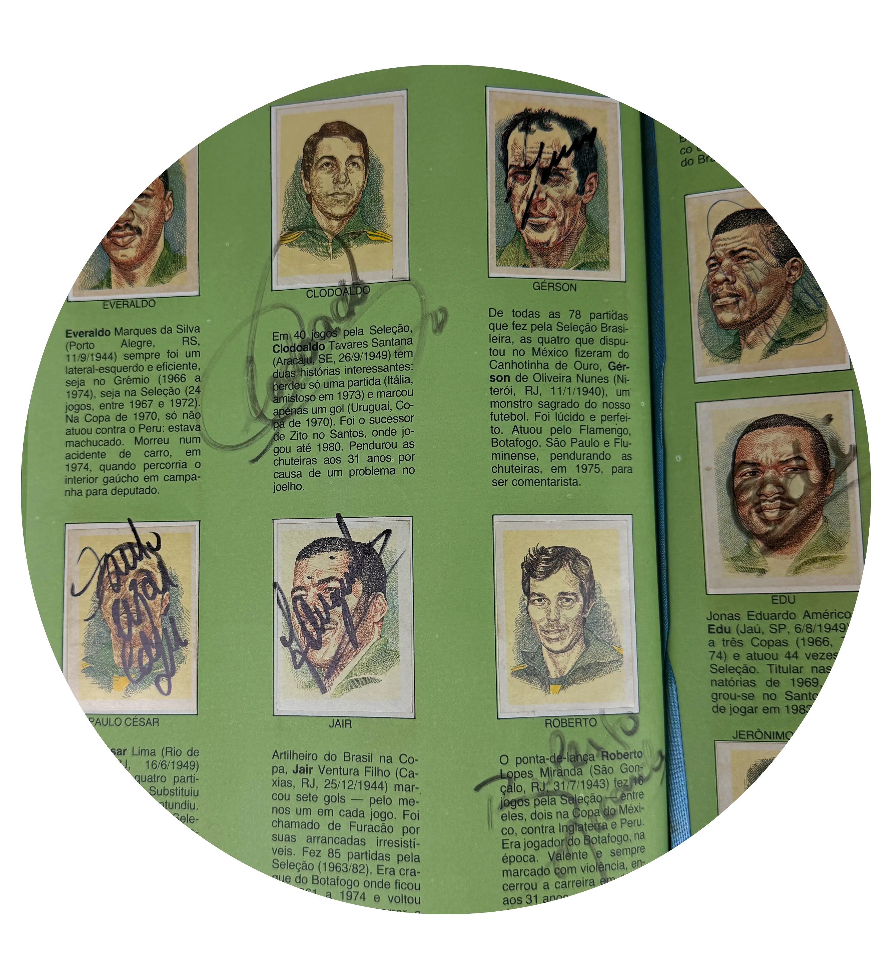 Album Oficial - Copa 1970 - Herois do Tri - Autografado pelos jogadores Pele / Gerson / Rivelino / Felix / Carlos Alberto / Ze Maria / Brito / Piazza / Clodoaldo / Tostao / Zagallo entre outros — imagem 3 de 7