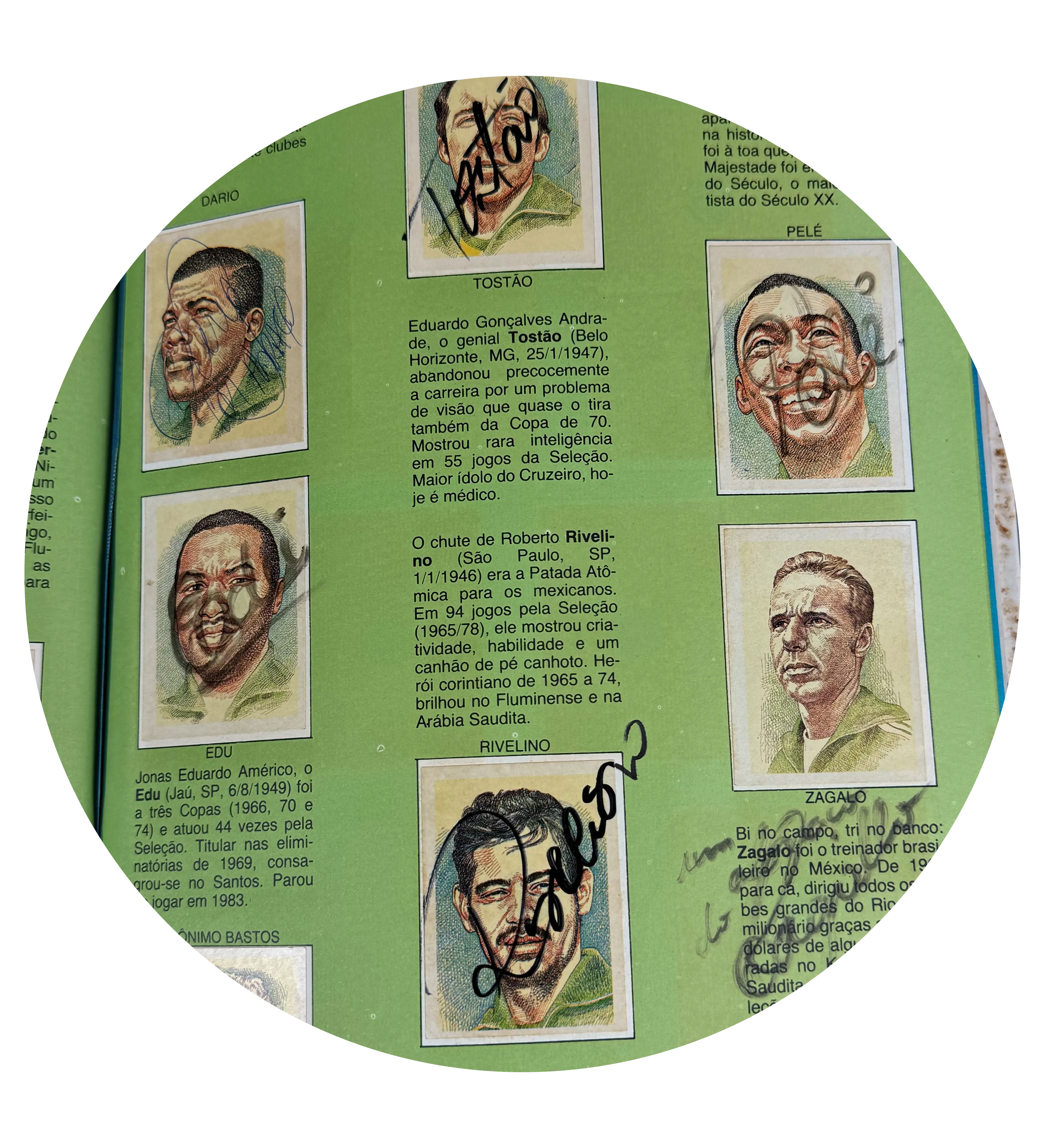 Album Oficial - Copa 1970 - Herois do Tri - Autografado pelos jogadores Pele / Gerson / Rivelino / Felix / Carlos Alberto / Ze Maria / Brito / Piazza / Clodoaldo / Tostao / Zagallo entre outros — imagem 4 de 7