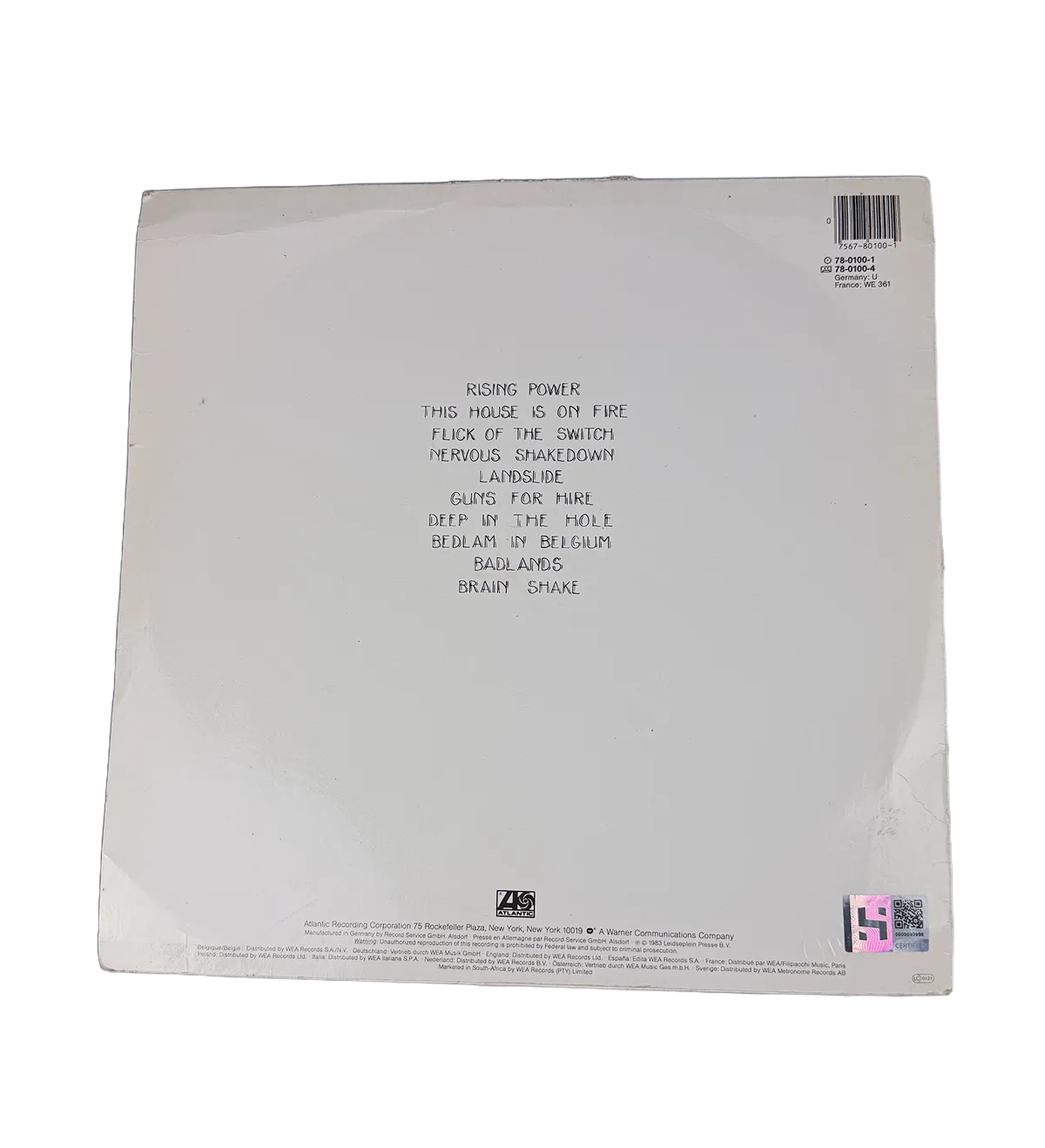 LP AC/DC – Flick of the Switch – Firmado por la Banda — imagem 3 de 3
