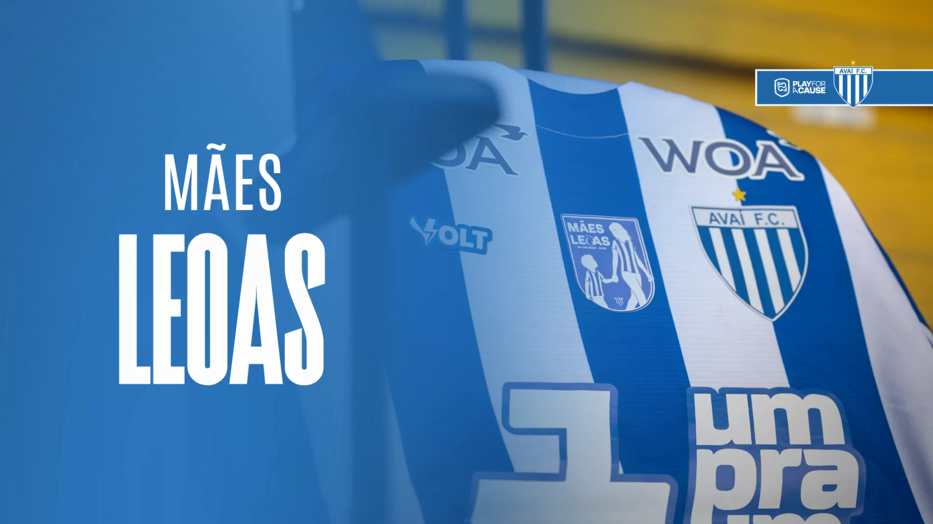 Camiseta Avaí - Douglas Teixeira #36 - Mães Leoas - AVA x FOR - Brasileirão B 2026 - Usada y Autografiada por el Jugador — logo da campanha